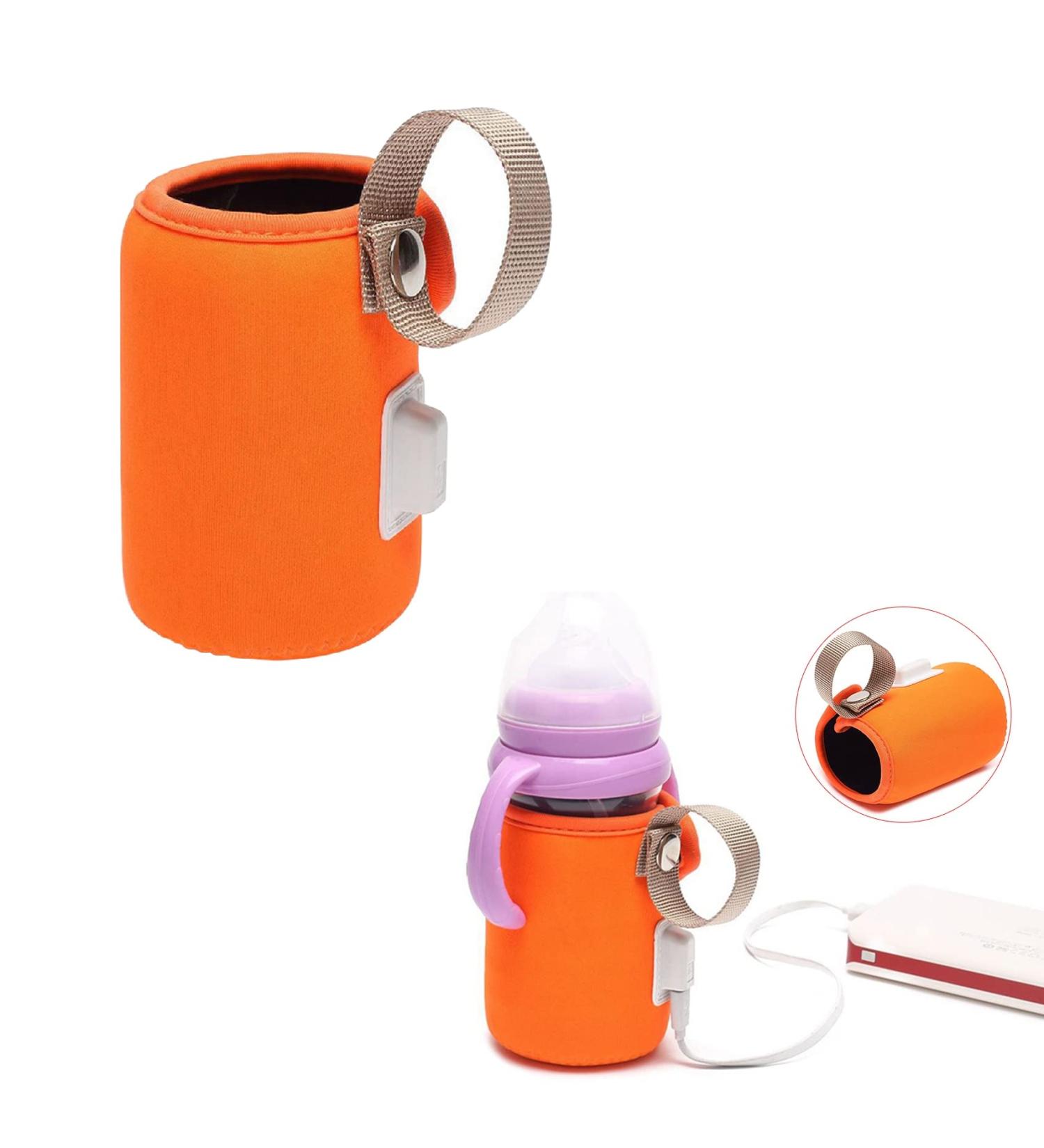 Jiakalamo USB Baby Bottle Warmer - Portable Car Travel Milk Heater for Night Feeding and Outings - Orange - Buy Online on GoSupps.com