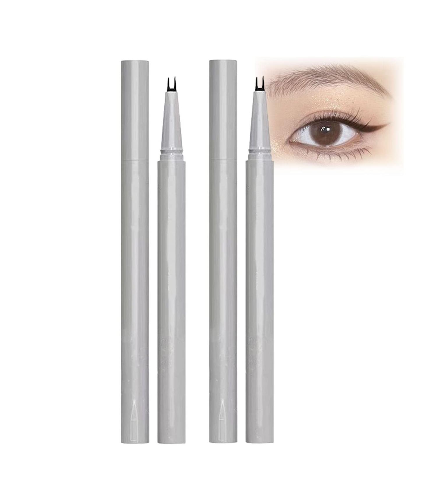 Double Tip Lower Eyelash Pencil Long Lasting Waterproof Liquid Eyeliner Two-Claw Bottom Lashes Pencil 0.01MM Waterproof Anti-Smudge (2*Brown) - Buy Online on GoSupps.com