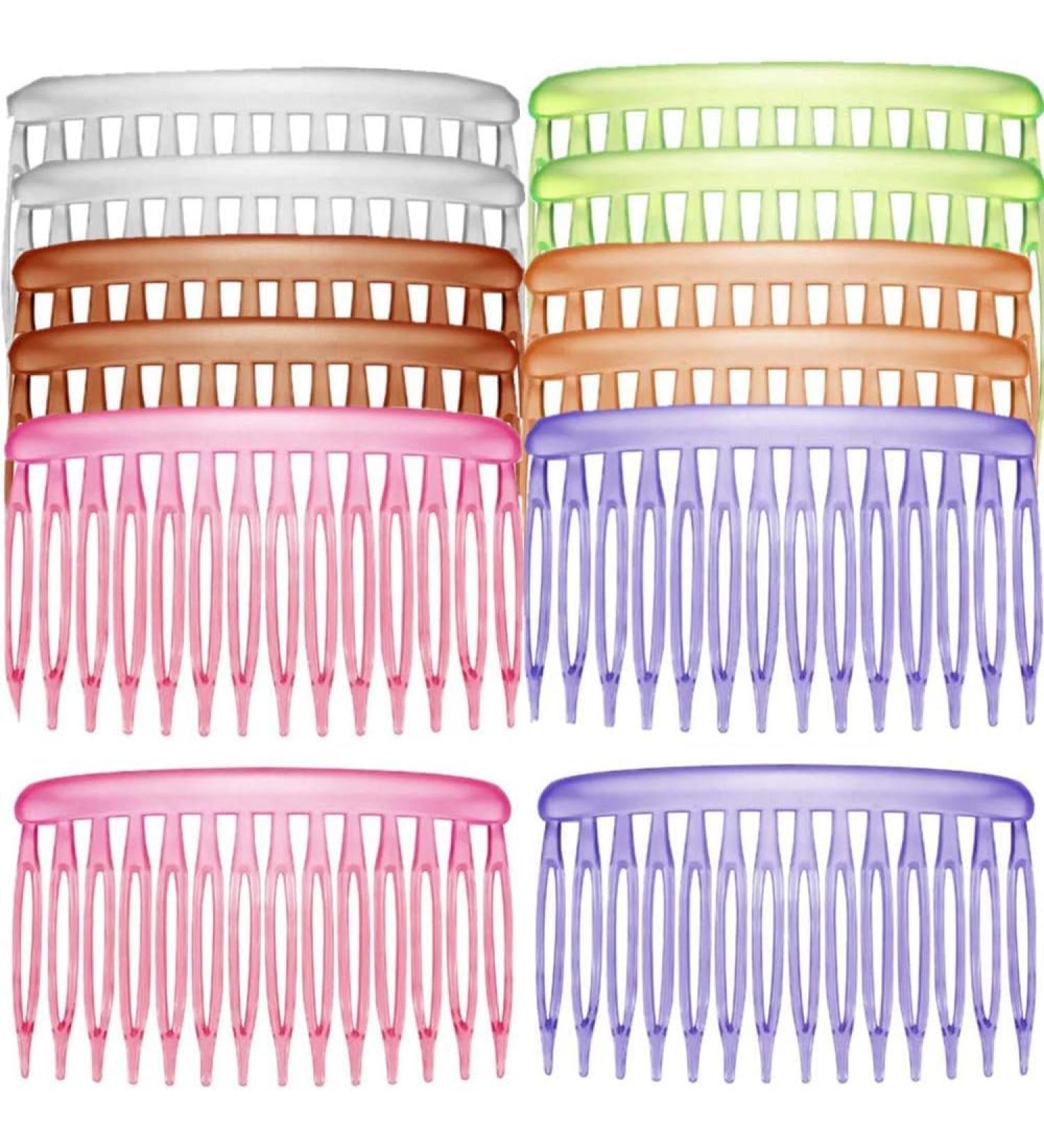 yueXinCh 12 pieces Tortoise side comb plastic tooth comb colorful hairpin comb plastic hair side comb ladies hair accessories hair accessories suitable for fine hair (14 teeth) - Buy Online on GoSupps.com