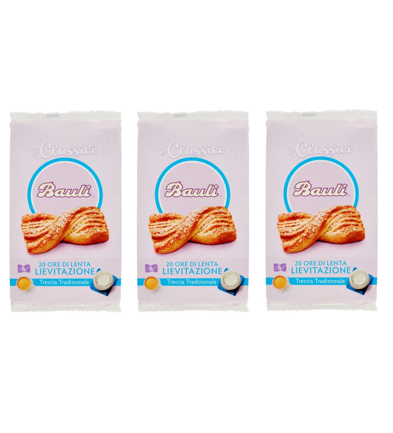  Bauli Bauli Treccia Pack of 3 traditional puff pastry braids 240g each each pack contains 6 braids of 40g each - Buy Online on GoSupps.com