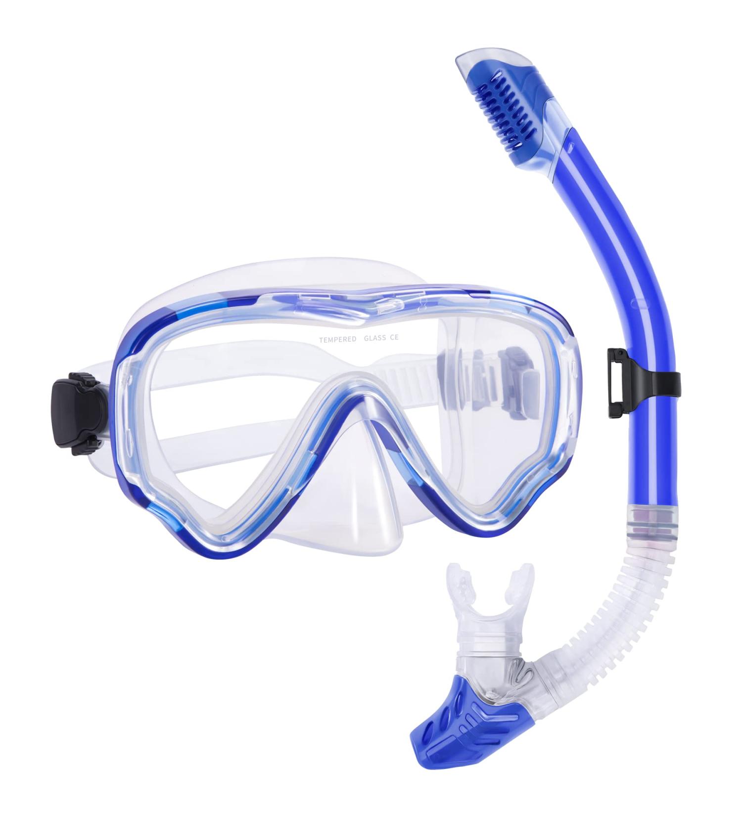 SwimStars Snorkel Set for Adults & Kids - Anti-Fog Mask with Adjustable Strap and Purge Valve Snorkel - Ideal for Snorkeling & Swimming - Adult Blue - Buy Online on GoSupps.com