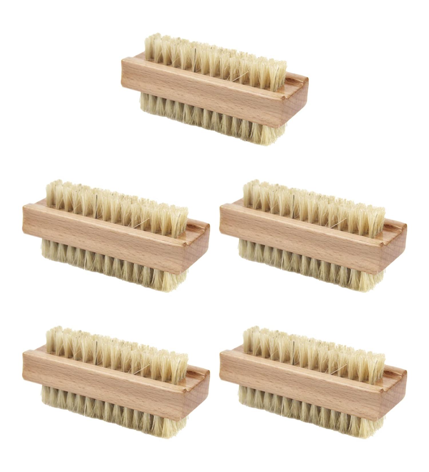 KSvaye 5-Piece Double-Sided Hand Brush Set - Nail Brush Wood Cleaning Brush & Fingernail Care for Perfect Hygiene - International Shipping Available - Buy Online on GoSupps.com