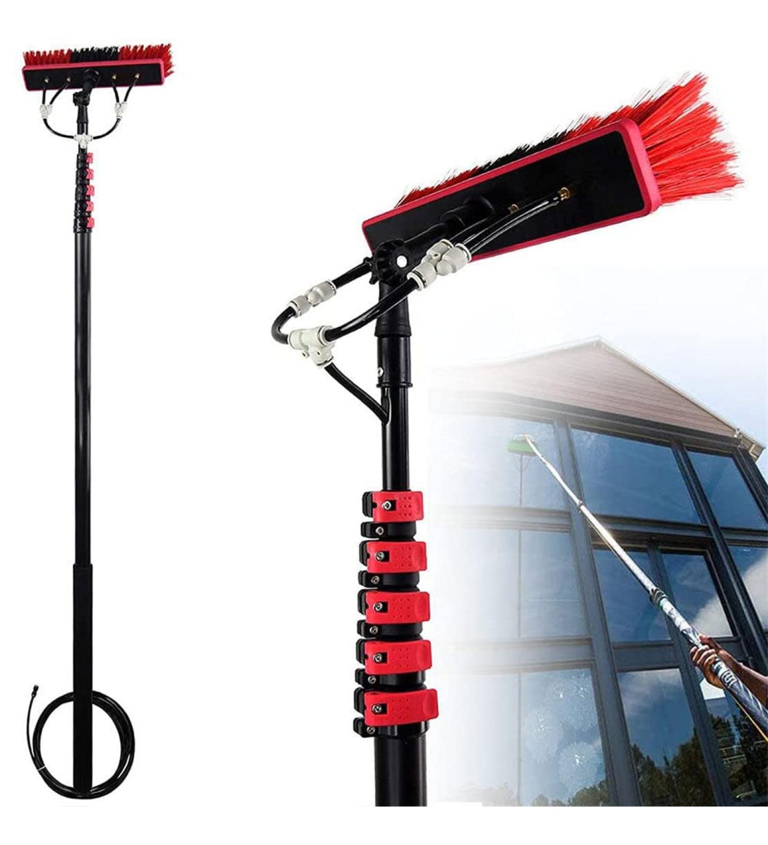 Window Cleaning Pole Water/Hose Fed Pole Window Cleaning Brush Equipment Extendable Cleaner Pole for Large Vehicles Trucks Roof/5.4M/18Ft 35cm Brush Head 9M/30FT - Buy Online on GoSupps.com