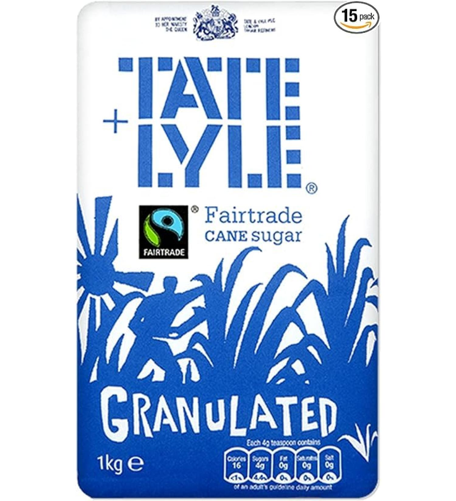 Tate & Lyle Fairtrade Granulated Sugar Bags 1kg (30 Bags) 500 g (Pack of 1)