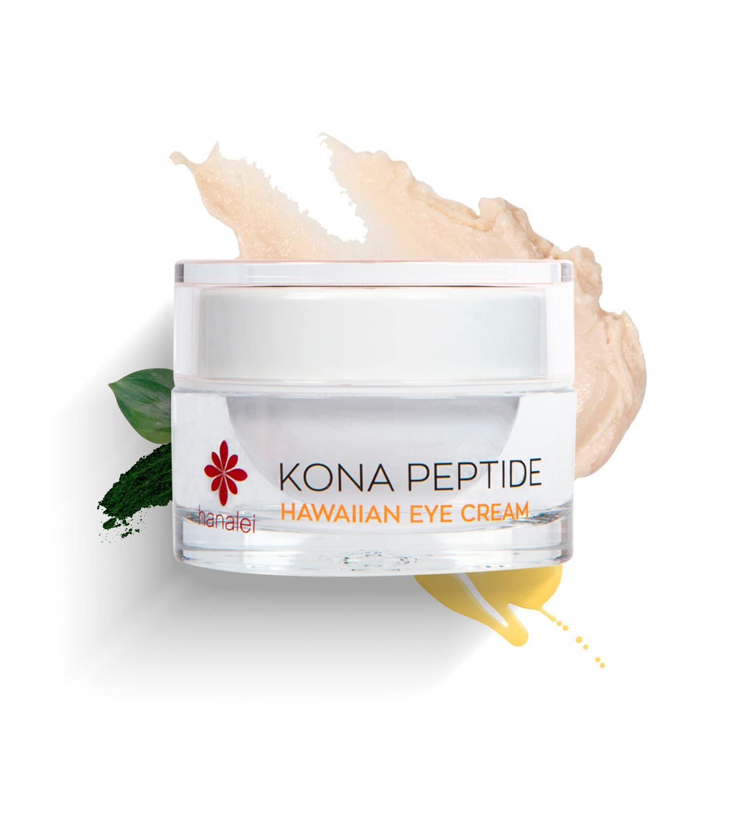 Hanalei Kona Peptide Eye Cream - Minimize Wrinkles & Puffiness | Hawaiian Botanicals, Caffeine, Peptides | Made in USA, Cruelty-Free & Vegan (0.5 oz) - Buy Online on GoSupps.com