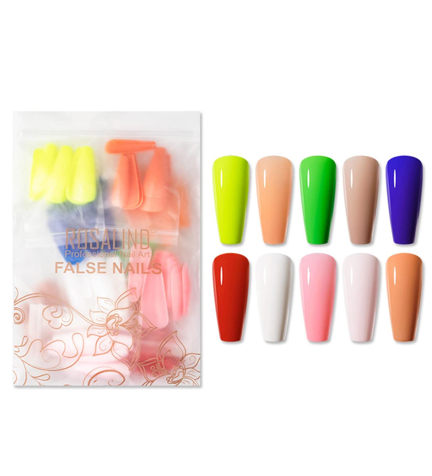 100 PCS Stick-On Fingernails | 10 Colors Gel Nail Tips for Perfect Manicure | International Shipping Available - Buy Online on GoSupps.com