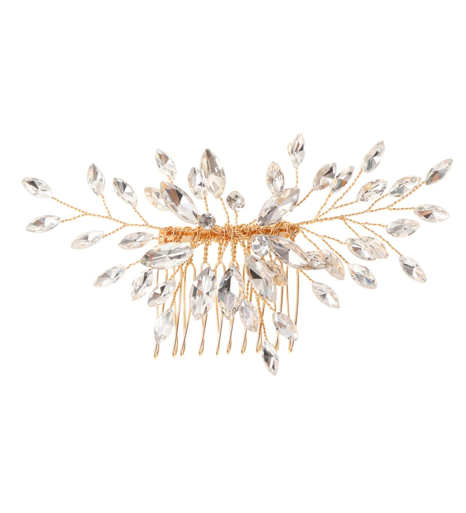 Didiseaon hair European and American headgear manual crystal modeling Accessories rhinestones Metal decorate Hair piece wedding bride comb accessories hairpin hair comb Miss - Buy Online on GoSupps.com