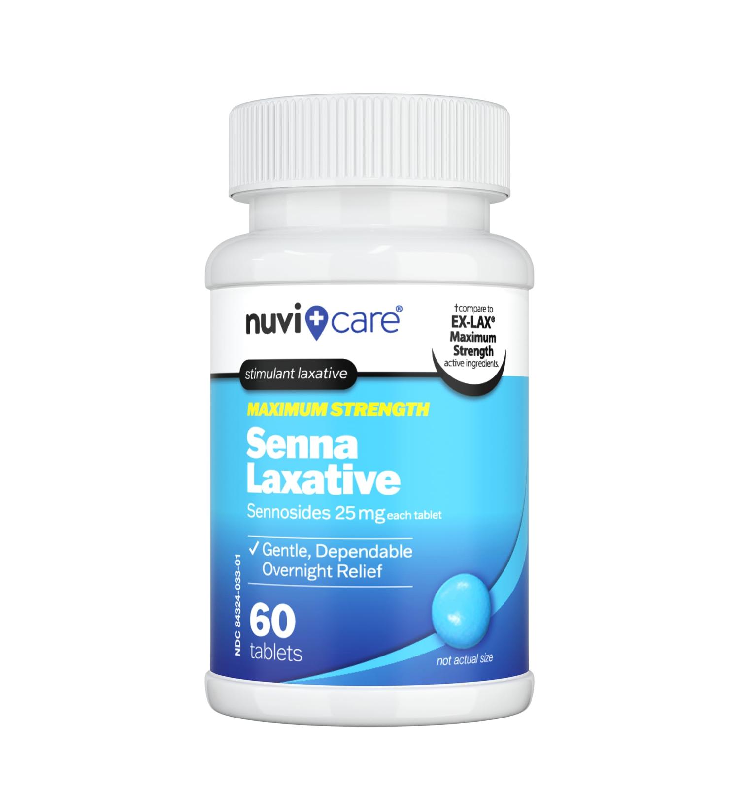 Maximum Strength Senna Laxative Tablets 25mg Sennosides for Overnight Constipation Relief Natural Senna Tablets Gentle Stimulant Vegetable Laxative Pills (60 Count) 60 Count (Pack of 1) - Buy Online on GoSupps.com