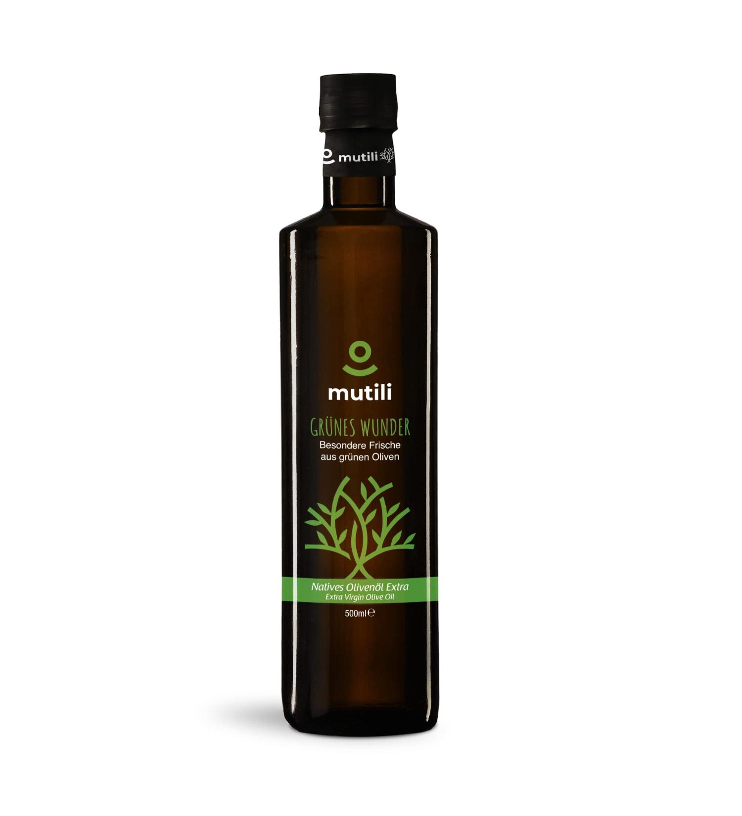 mutili Gr nes Wunder Oliven l Nativ Extra Virgin Frisch & Aromatisch 500ml - Buy Online on GoSupps.com