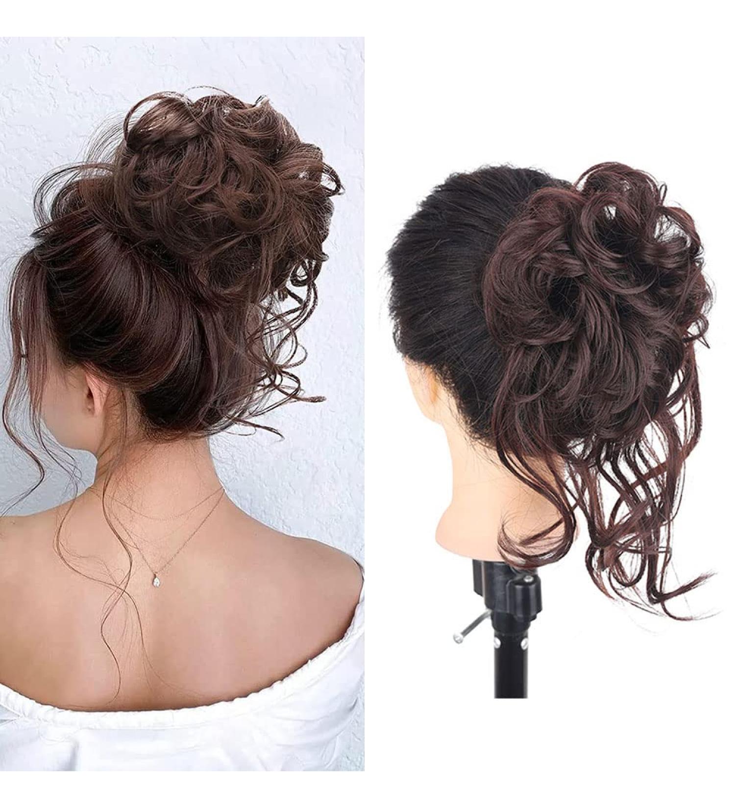 Premium Dark Brown Hair Extensions & Messy Bun Accessories - 6A Hair Piece for Women & Girls - Buy Online on GoSupps.com