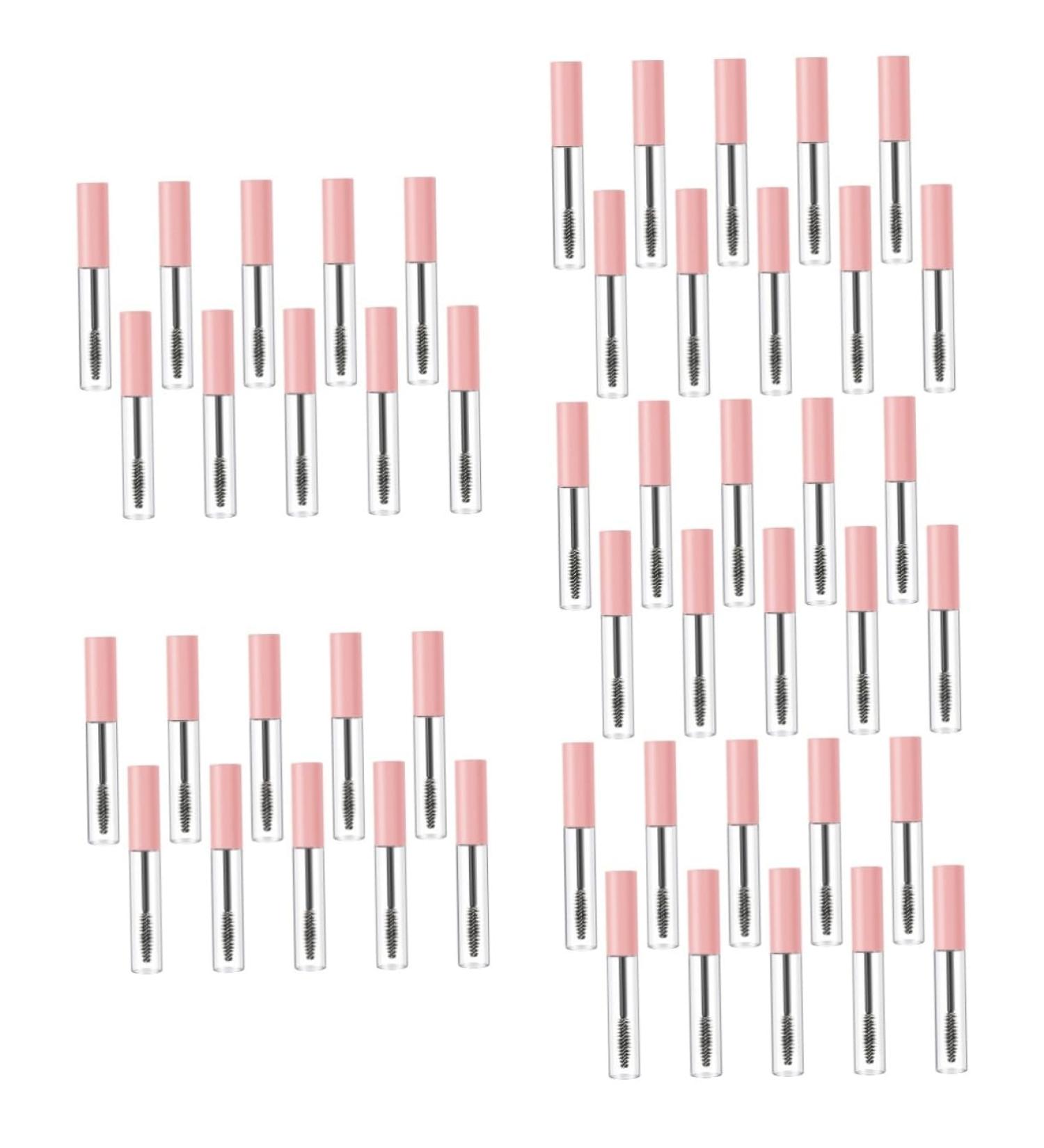PLAFOPE 50 Pcs Mascara Empty Tube Mini Lipstick Mini Mascara Tubes for Castor Oil Clear Wand Plastic Pink - Buy Online on GoSupps.com