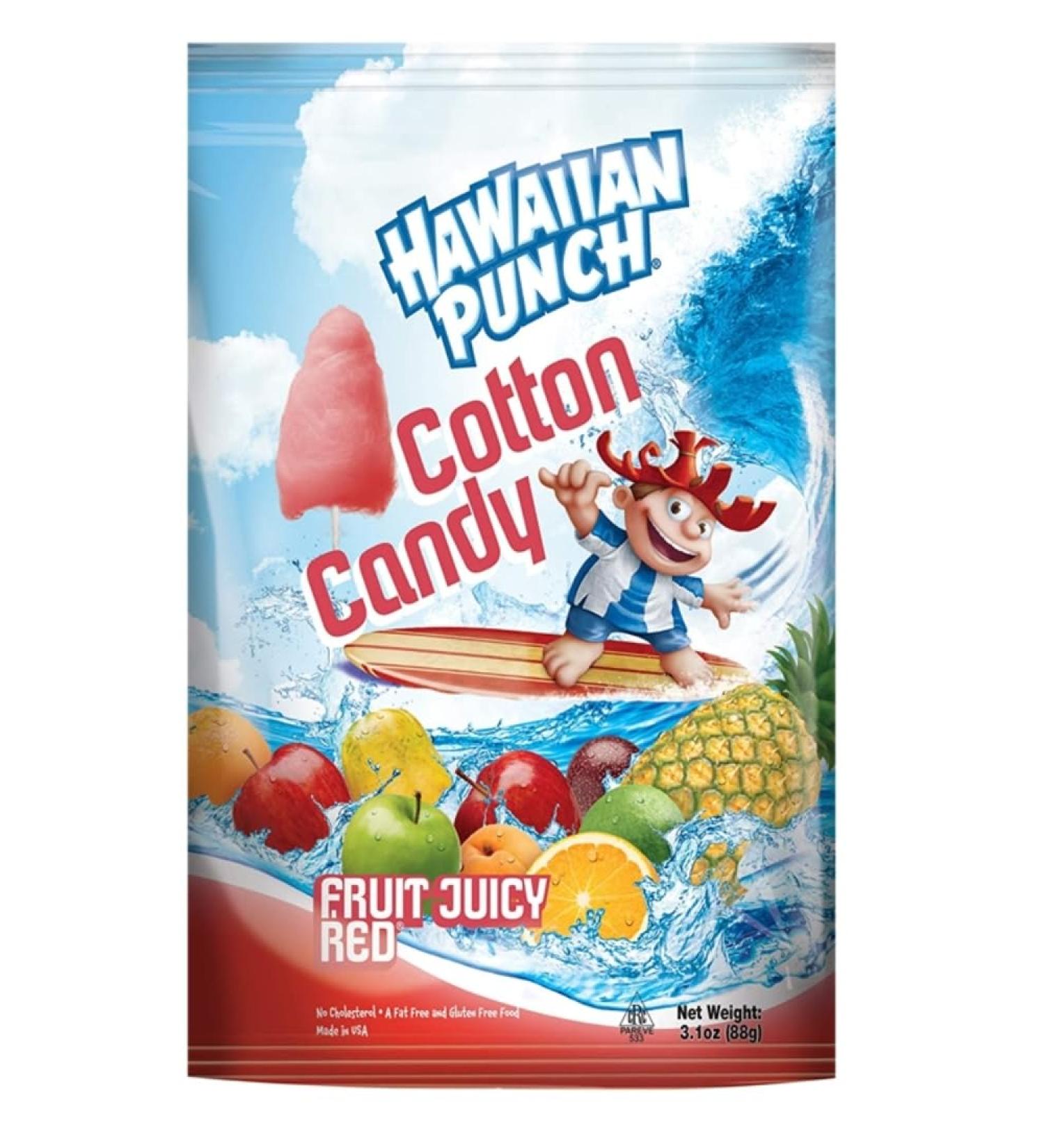SUPPLIIONLINE Hawaiian Punch Cotton Candy - Bursting With Fruit Juicy Red Flavor - Irresistible Taste And Texture - Perfect For Snacking Parties Gifting Pleasure And Sweet Cravings