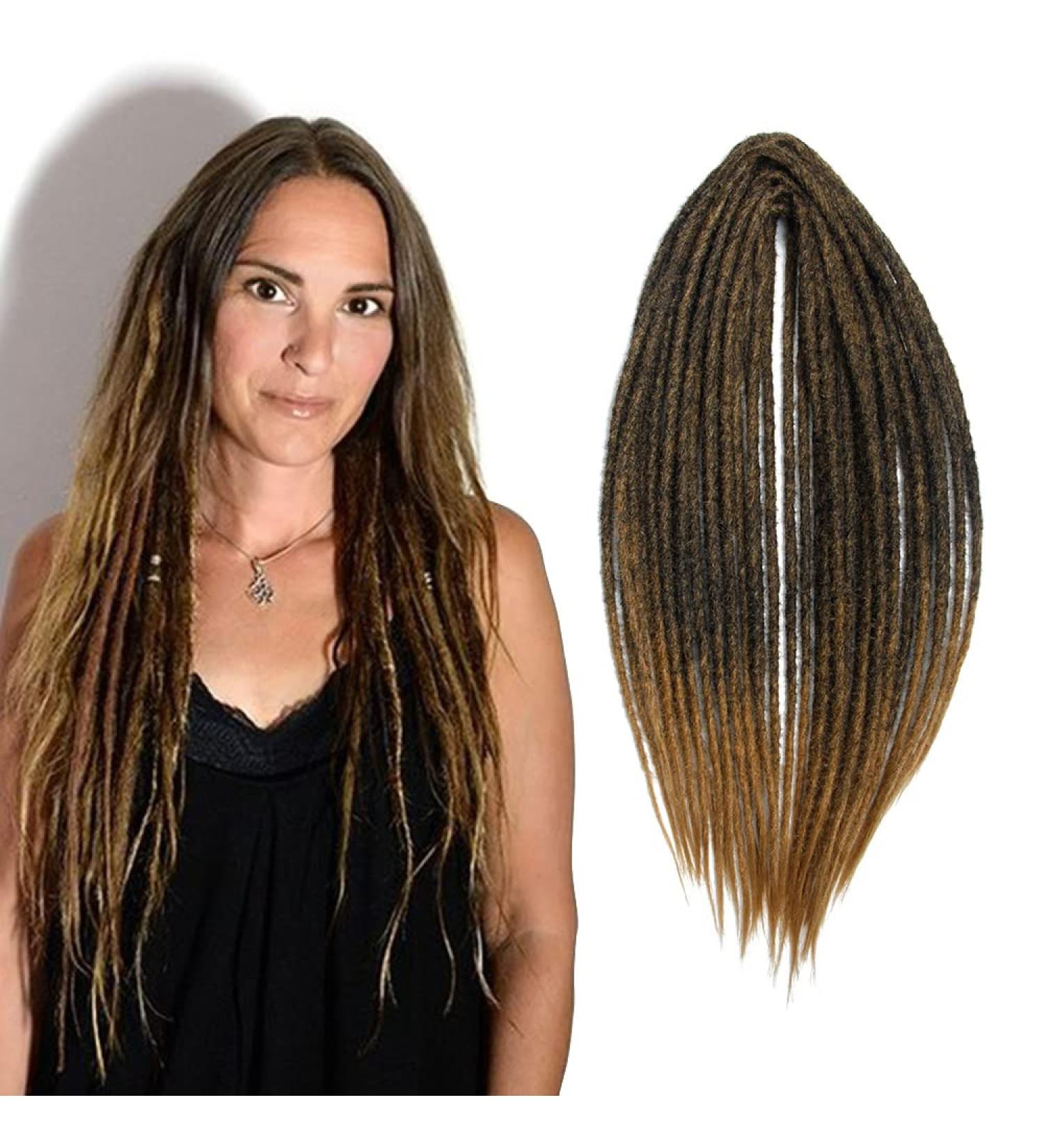 Thin 0.6cm Double Ended Synthetic Dreadlock Extensions - 20 Inch Crochet Hair Soft Hip-Hop Style Dreads - MT1B/27# - Buy Online on GoSupps.com