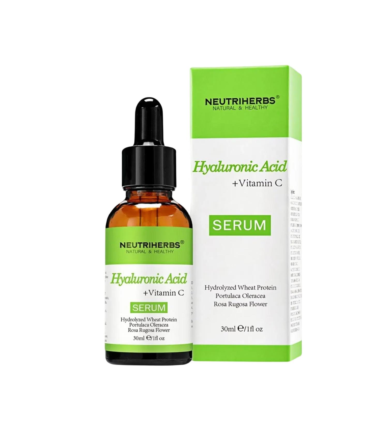 Neutriherbs Hyaluronic Acid Serum - Lightweight Hydrating Facial Serum for Oily & Acne-Prone Skin (30ml) - Rapidly Moisturizes & Revitalizes Dehydrated Skin - Buy Online on GoSupps.com