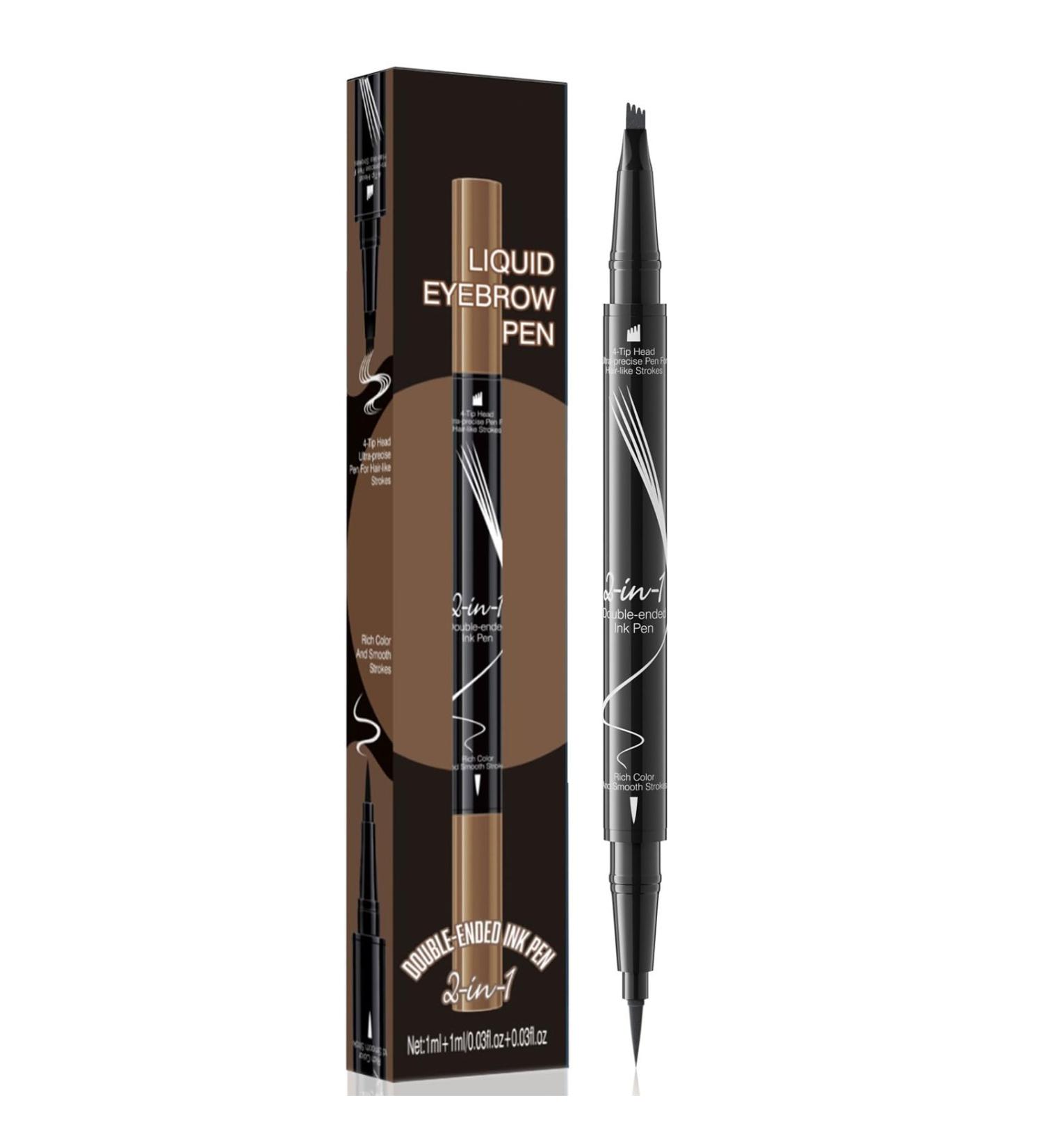Dual-ended Liquid Eyebrow Pencil with 4 Fork Tips Microblading Eyebrow Pencil for Girls - Buy Online on GoSupps.com