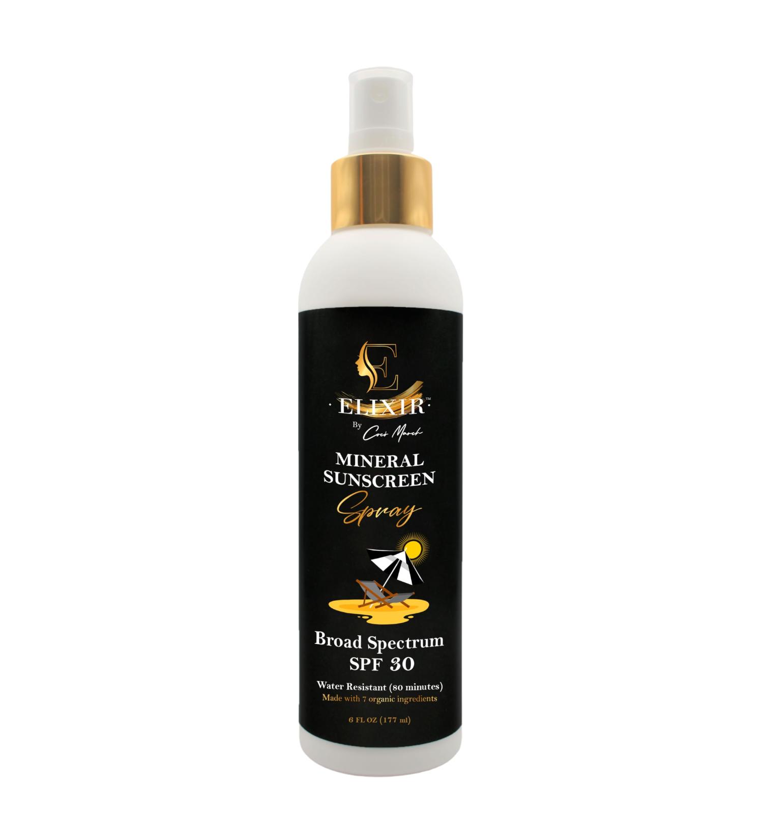 Buy Organic Broad Spectrum Mineral Sunscreen Spray SPF 30 - Chemical Free for Adults & Children | Aloe Vera Vitamin E & Green Tea ELIXIR by Coco March - 6 fl oz - Buy Online on GoSupps.com