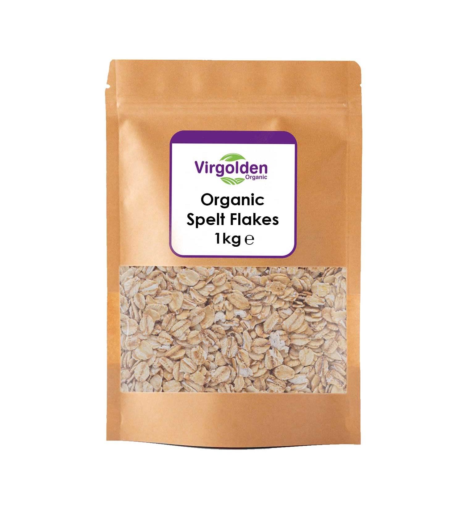 Organic Spelt Flakes 1kg by Virgolden Organic - Buy Online on GoSupps.com