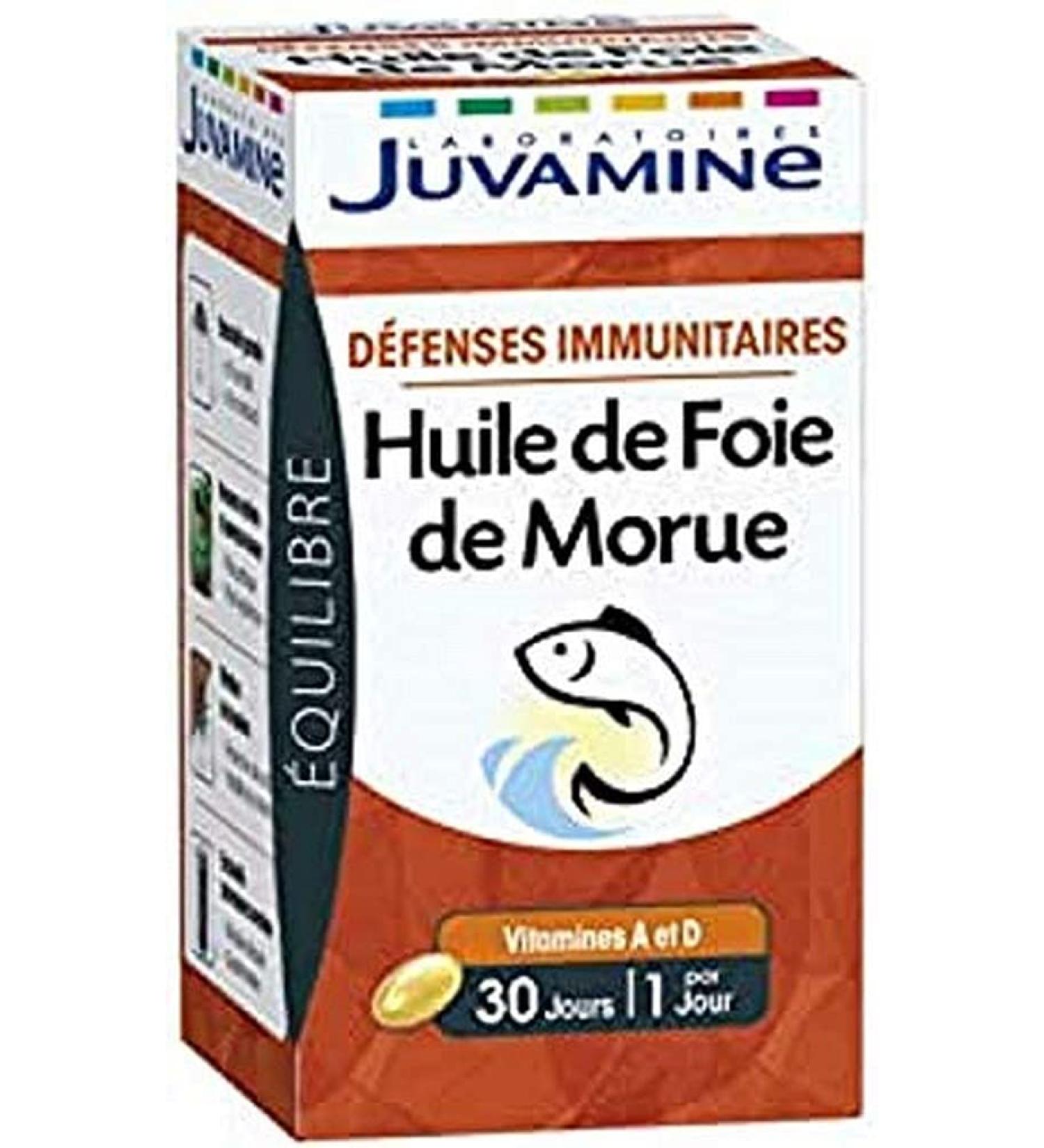 JUVAMINE - Immune Defenses - Cod Liver Oil - Contains Vitamins A & D - 30 Capsules