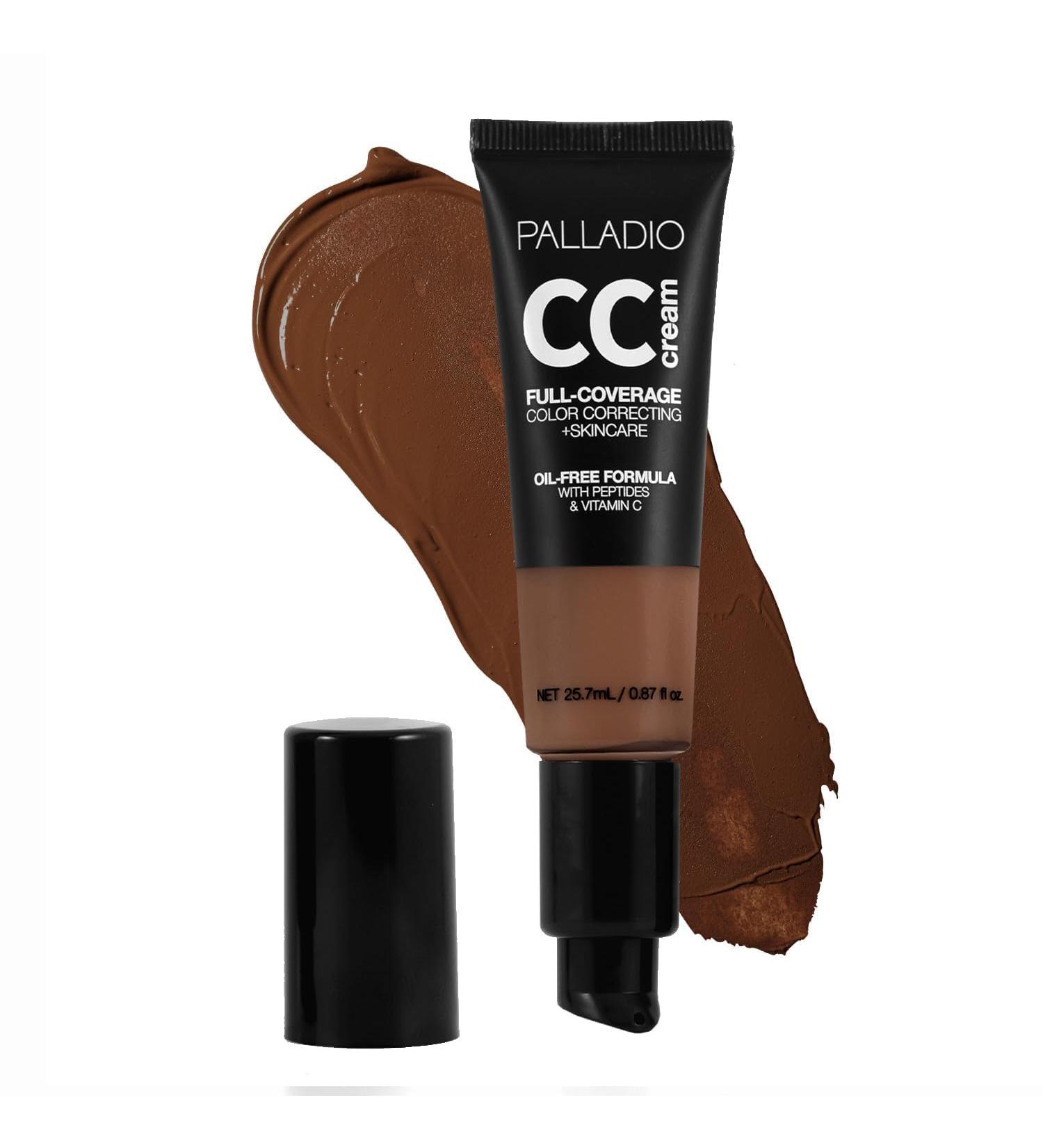 Palladio Full-Coverage Color Correction CC Cream Sans Huile avec Peptides & Vitamine C Id ale pour Corriger les Rougeurs et le Teint In gal Couvrance de Fond de Teint Modulable (Rich 52W) - Buy Online on GoSupps.com