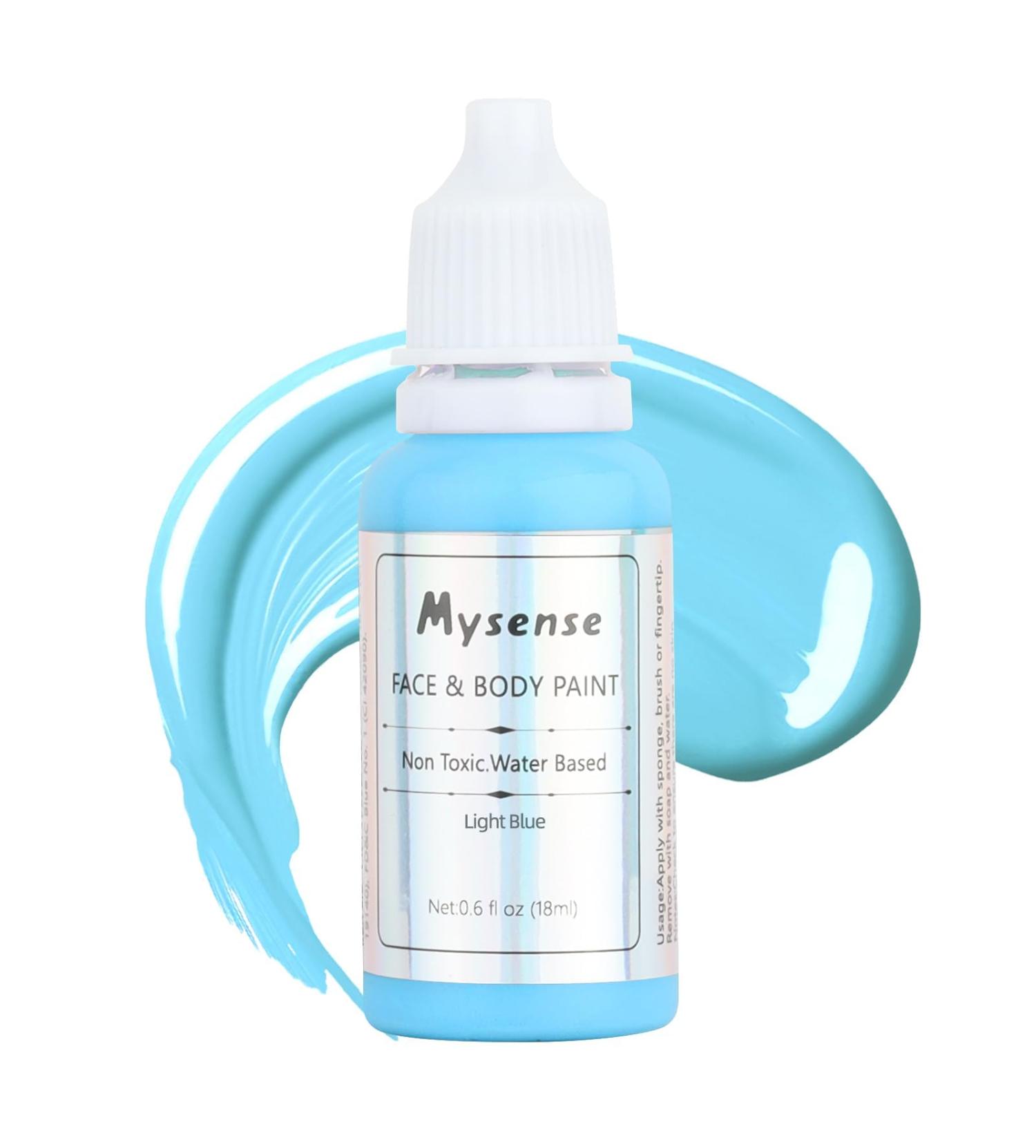 Mysense Light Blue Face Body Paint - Non-toxic Water Based Washable Halloween Makeup 0.6oz - Buy Online on GoSupps.com