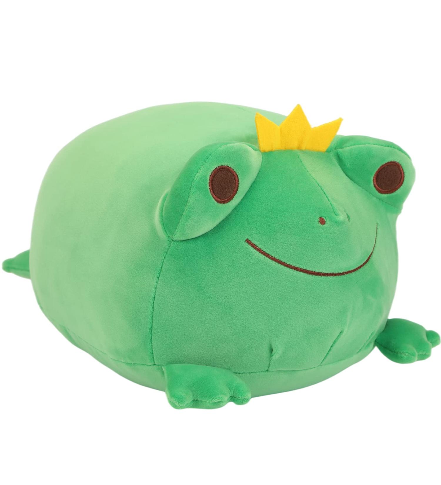 JUNERAIN Super Soft Frog Plush Stuffed Animal 35cm Emerald Green - Adorable Frog Squishy Hugging Pillow Toy for Kids - Cuddly Frog Decoration - Buy Online on GoSupps.com