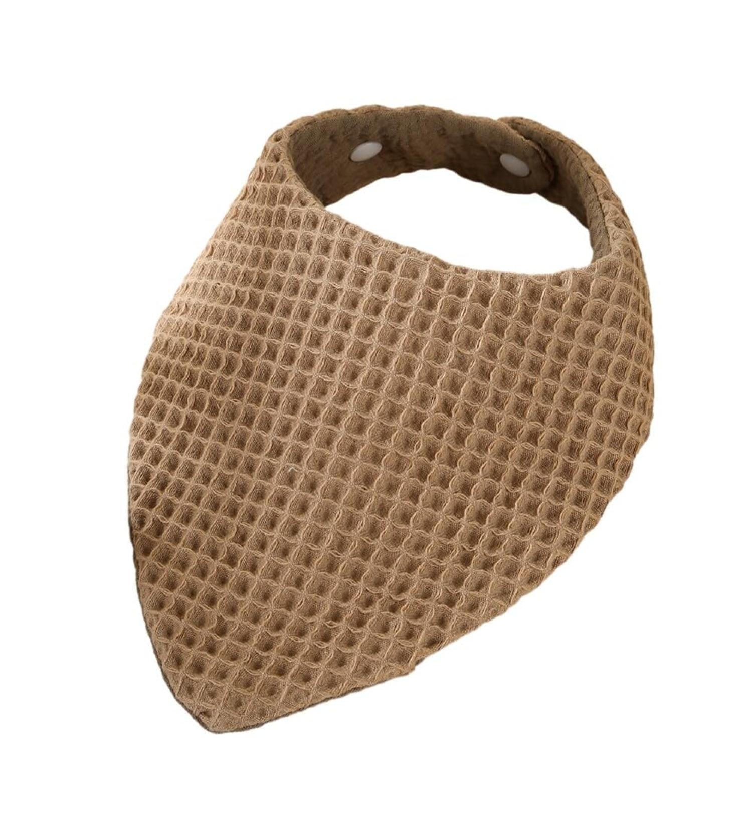 Surakey Muslin Baby Bibs - 100% Cotton Bandana Drool Bibs for Boys and Girls | Newborn Burp Cloth and Saliva Towel for Teething - Dark Khaki - Buy Online on GoSupps.com