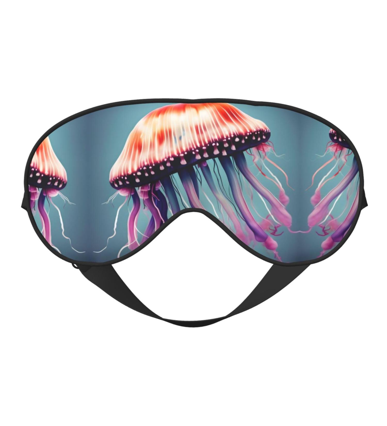 Buy SSIMOO Jellyfish Print Double-Sided Eye Mask | Soft Light Blocking Sleep Mask - Enhance Your Sleep Quality Worldwide - Buy Online on GoSupps.com