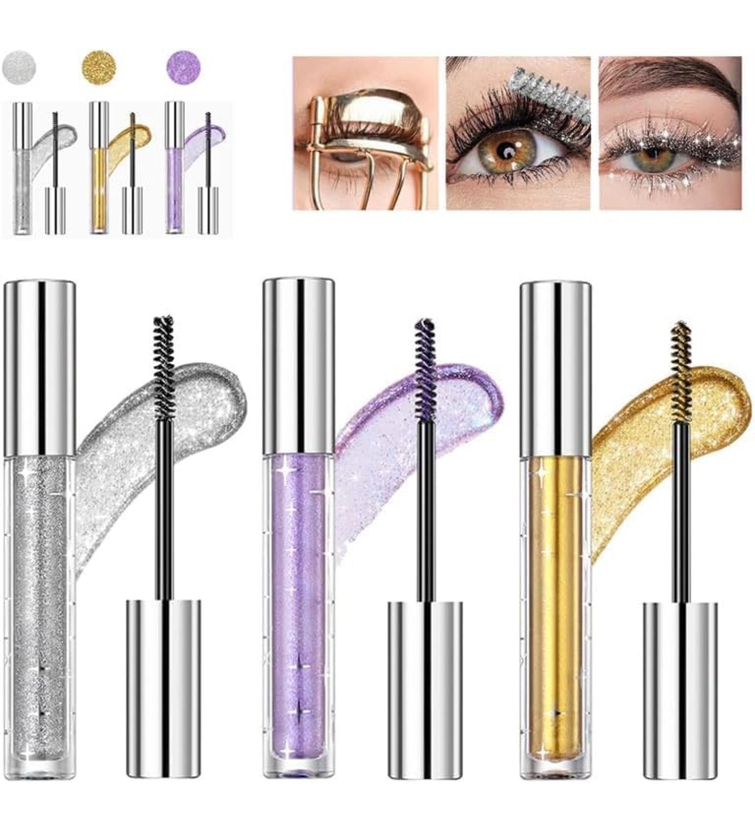 Mascara paillet Diamant paillet Mascara color Scintillant Mascara argent Longue dur e Maquillage pour Les Yeux f te Mariage Festival de Musique - Buy Online on GoSupps.com