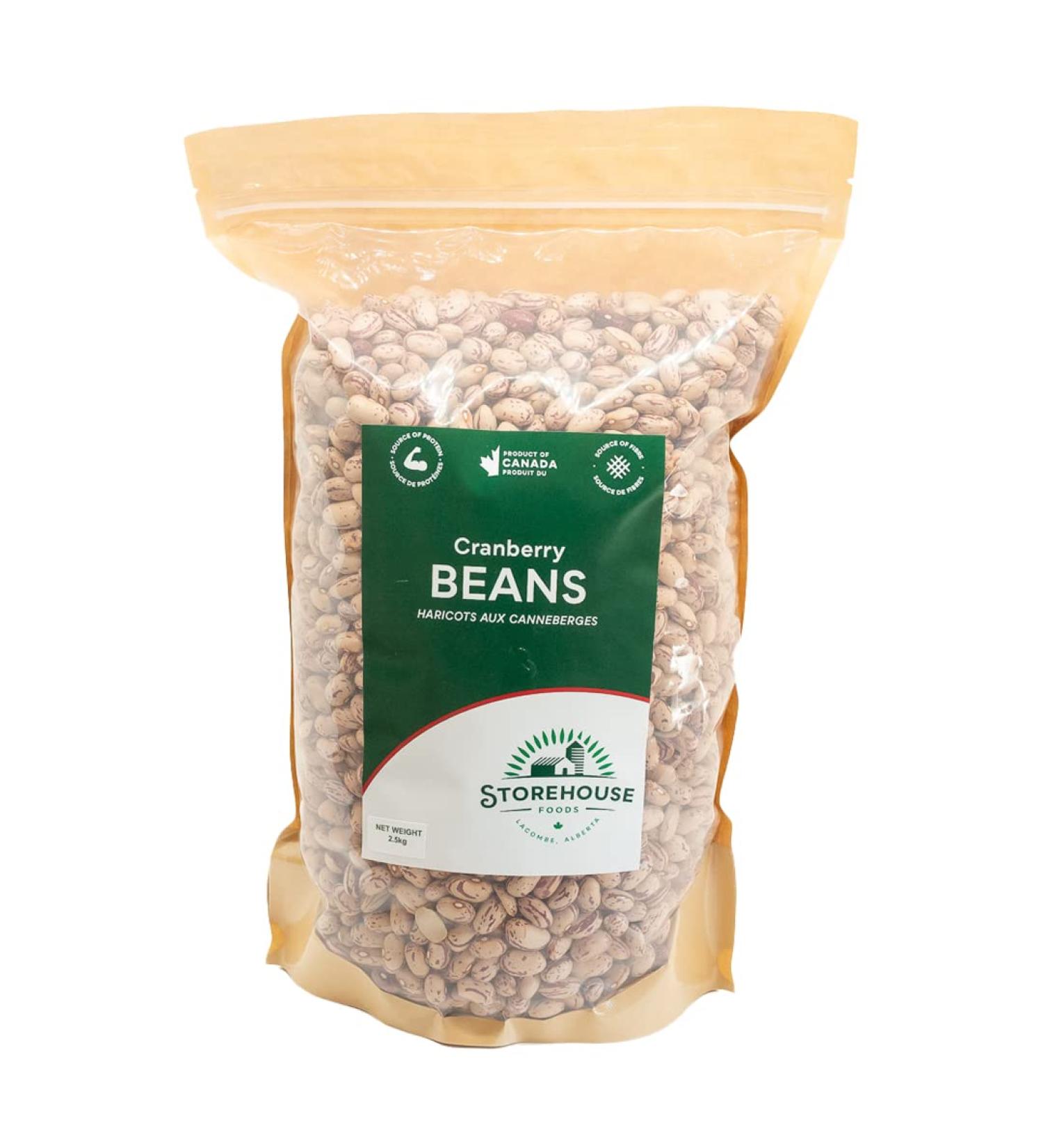 Cranberry Beans Borlotti Beans Romano Beans Non-GMO Product of Canada 2.5 kg (5.5 lb) - Buy Online on GoSupps.com