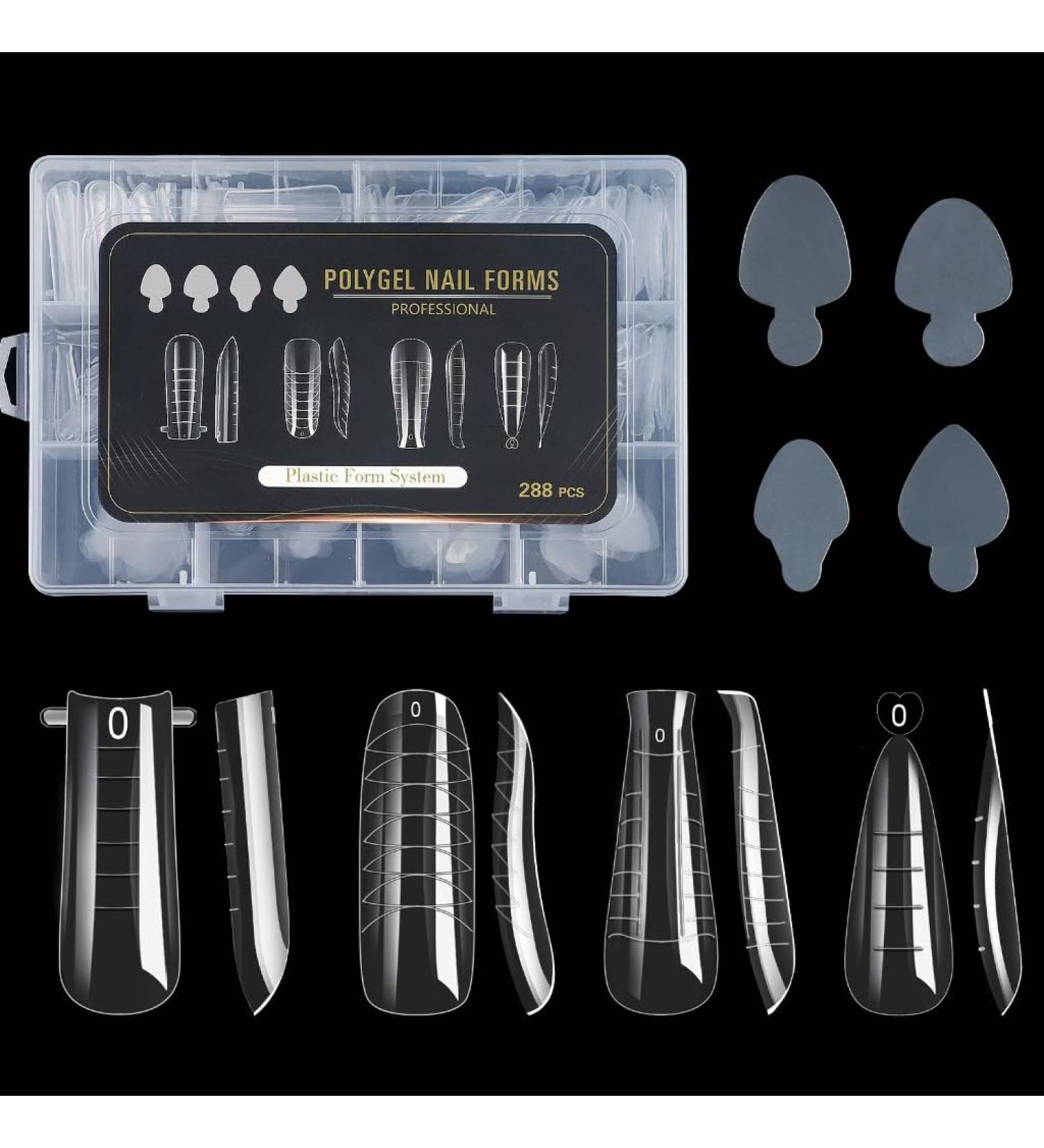 AJTUTUS Clear Full Cover Duals Form French Tip Stickers Gel Art Mold Artificial Tips for Extension - Buy Online on GoSupps.com