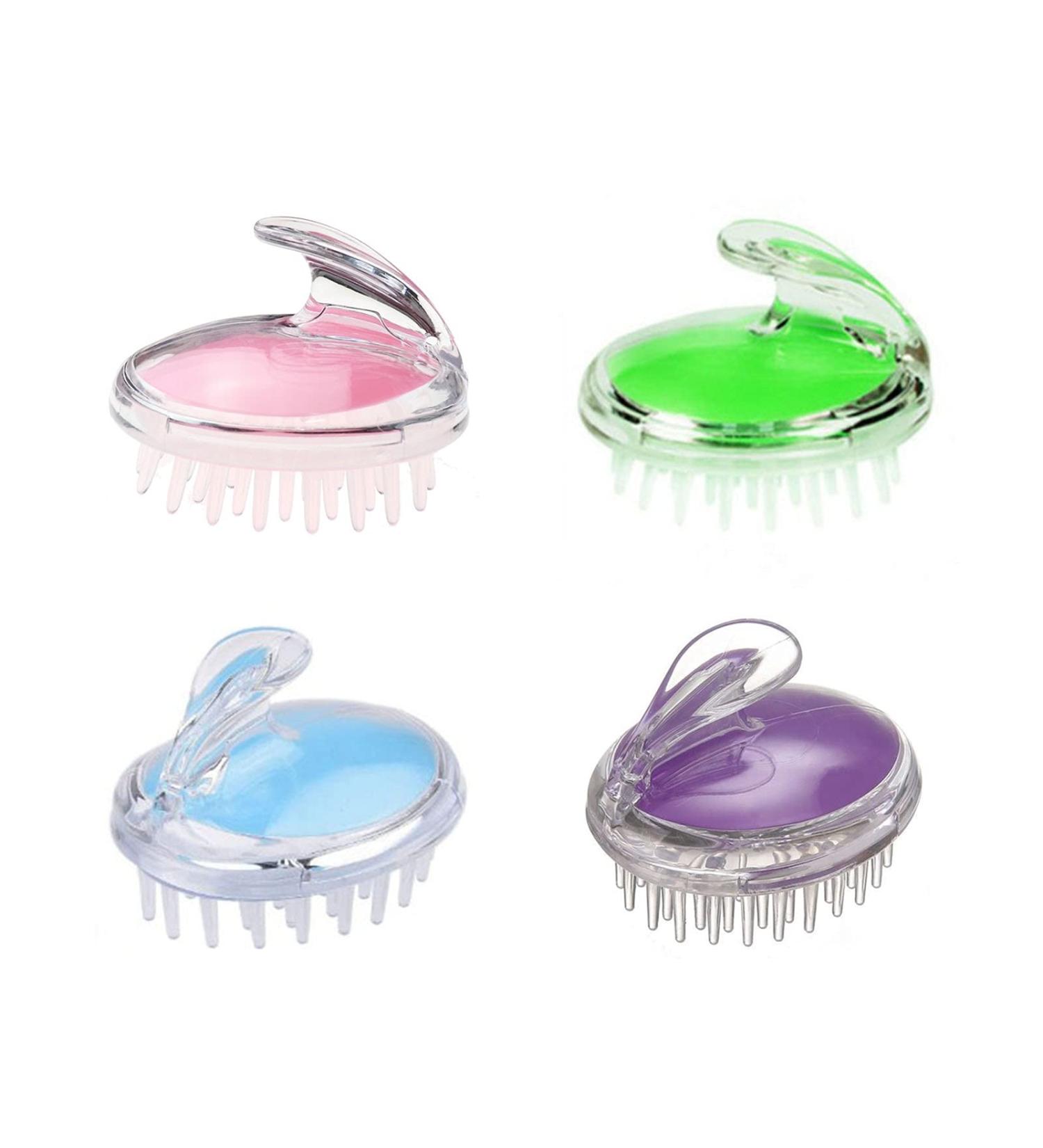 Moskav Scalp Massage Brush Set - 4 Silicone Hair Scalp Massagers for Clean & Healthy Scalp | Wet & Dry Shampoo Brush - Buy Online on GoSupps.com