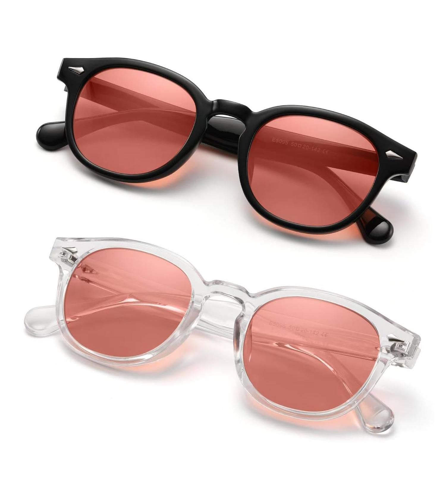 ZIHVEUC 2 Pack FL Fluorescent 41 Tinted Migraine Glasses Light Sensitivity Eyeglasses Indoor/Outdoor Photophobia Eyewear(Black+Clear 0.00) - Buy Online on GoSupps.com