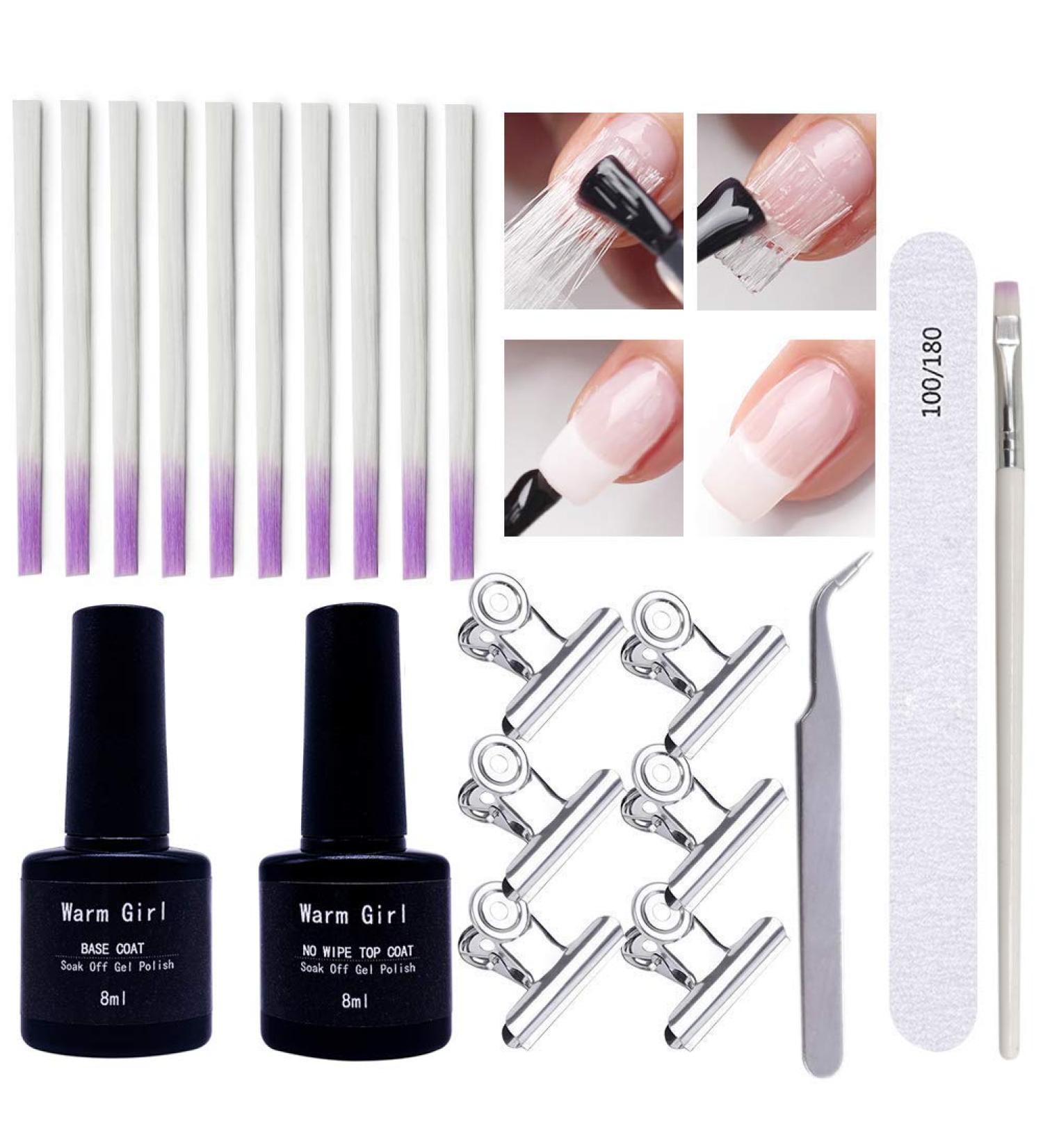 Warm Girl Fiber Nails Kit - Nail Fiberglass Extension Set for Quick and Easy Nail Shaping - Manicure Salon Tool - Buy Online on GoSupps.com