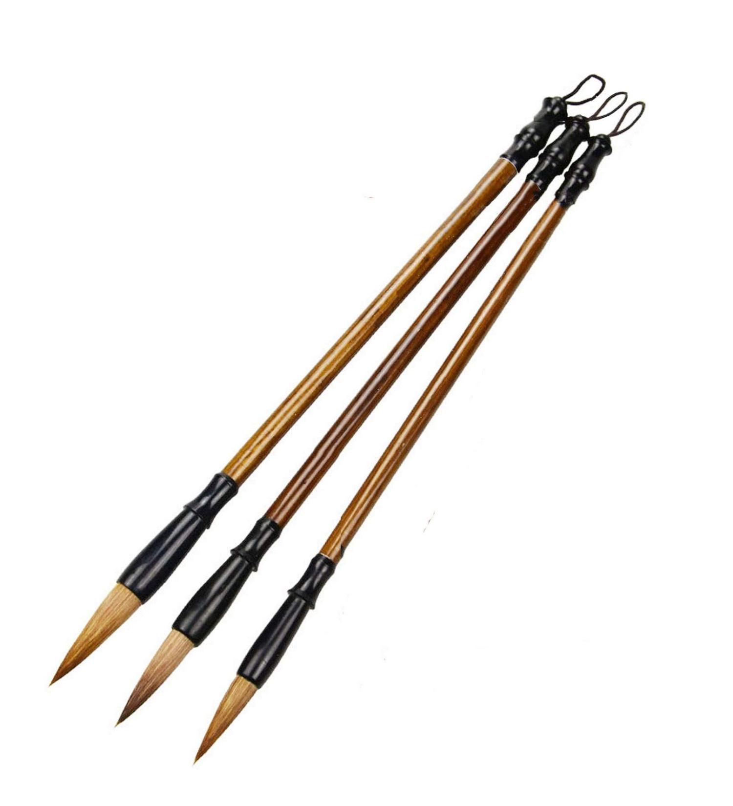 Chinese Calligraphy Brush Set - Professional Green Wolf Bamboo Brushes for Writing, Drawing, Watercolor Ink, Sumi Painting - Ideal for Beginners and Experts - Buy Online on GoSupps.com