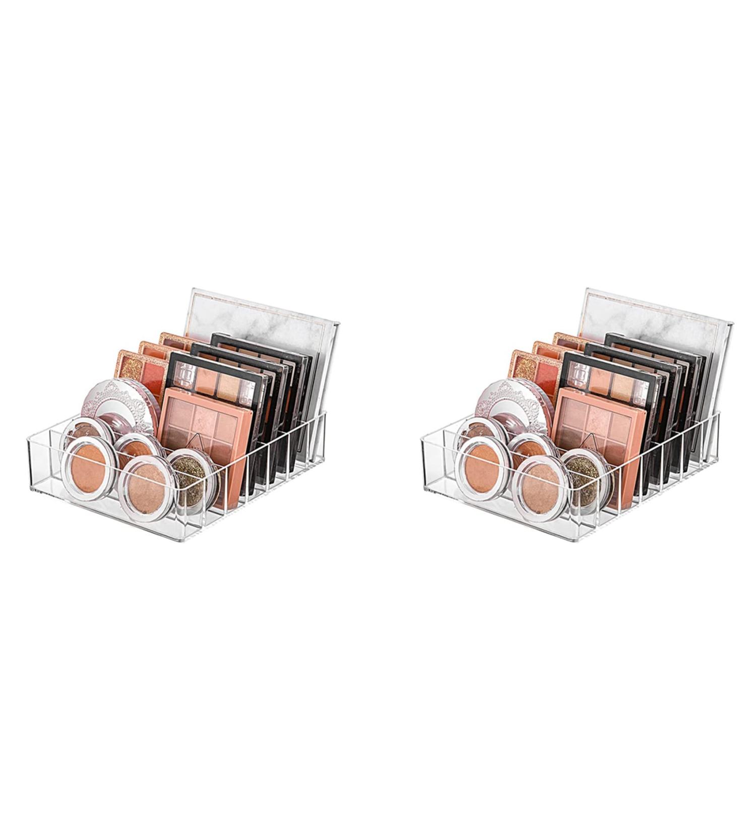 ZEELYDE 2X Eyeshadow Palette Organizer - 7 Sections Divided Makeup Acrylic Palette Holder for Makeup Vanity Cosmetics - Buy Online on GoSupps.com