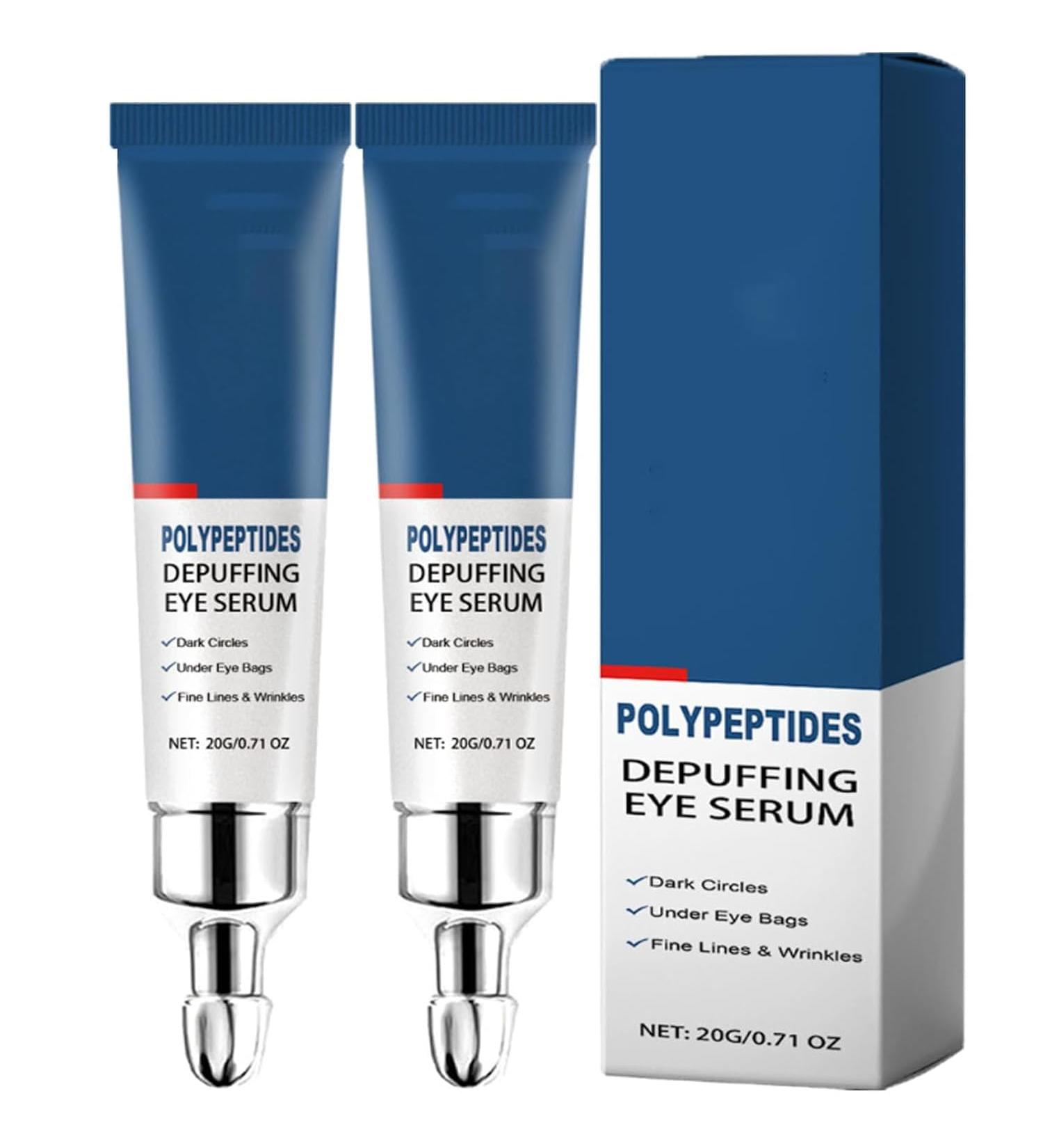 HIMEYE Peptide Depuffing Eye Serum for Men | Anti-Aging Eye Cream Reduce Dark Circles Puffiness & Wrinkles (2PCs) - Buy Online on GoSupps.com