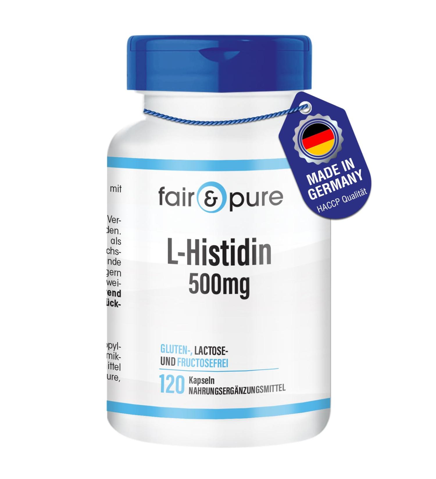 Fair & Pure - L-Histidine 500mg - vegan - 120 capsules - Buy Online on GoSupps.com