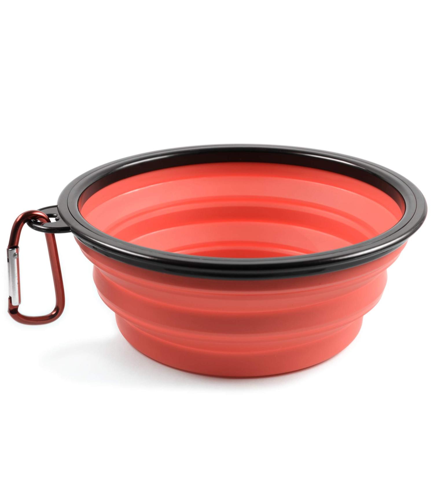Buy PhoneNatic Foldable Silicone Dog Bowl - XL Red Travel Bowl for Dogs & Cats with Carabiner - 1000 ml - Buy Online on GoSupps.com