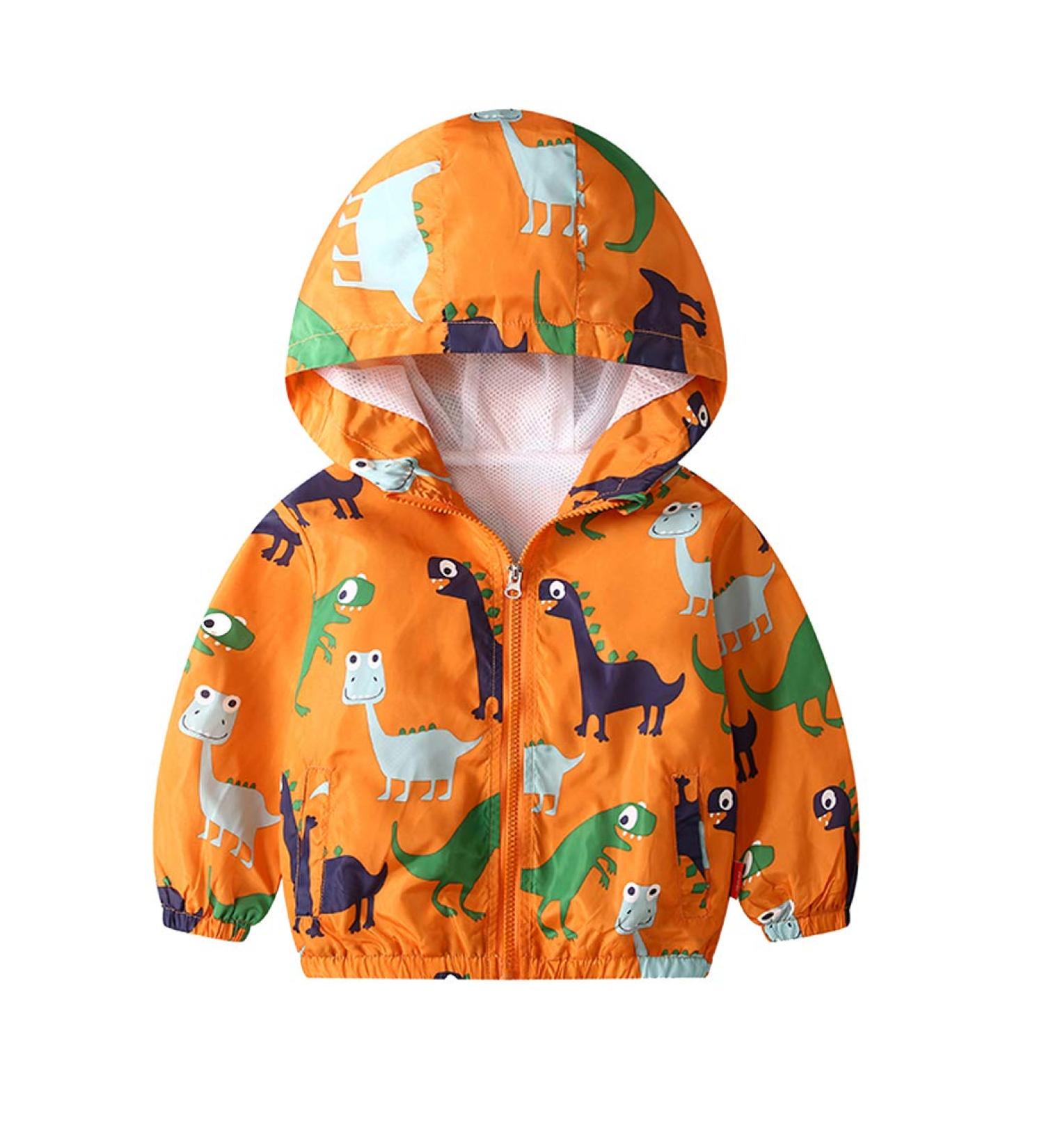 JinBei Toddler Kids Waterproof Windbreaker Jacket | 1-7 Years | Hooded Zip Coat | Sunproof Raincoat | Cartoons Design | Yellow (130 Jaune) - Buy Online on GoSupps.com