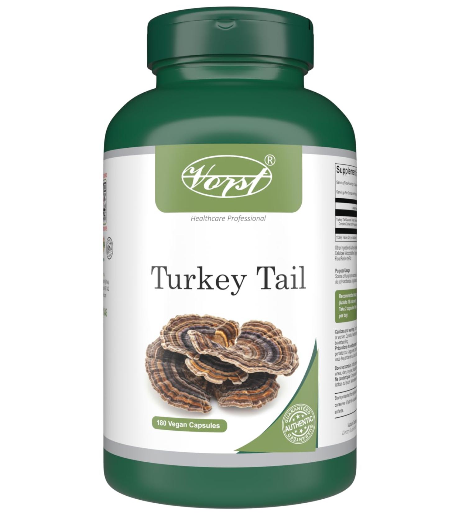 VORST Turkey Tail Mushroom Supplement 1200mg Per Serving 180 Vegan Capsules | Powder Pills | 1 Bottle 180 count (Pack of 1) - Buy Online on GoSupps.com