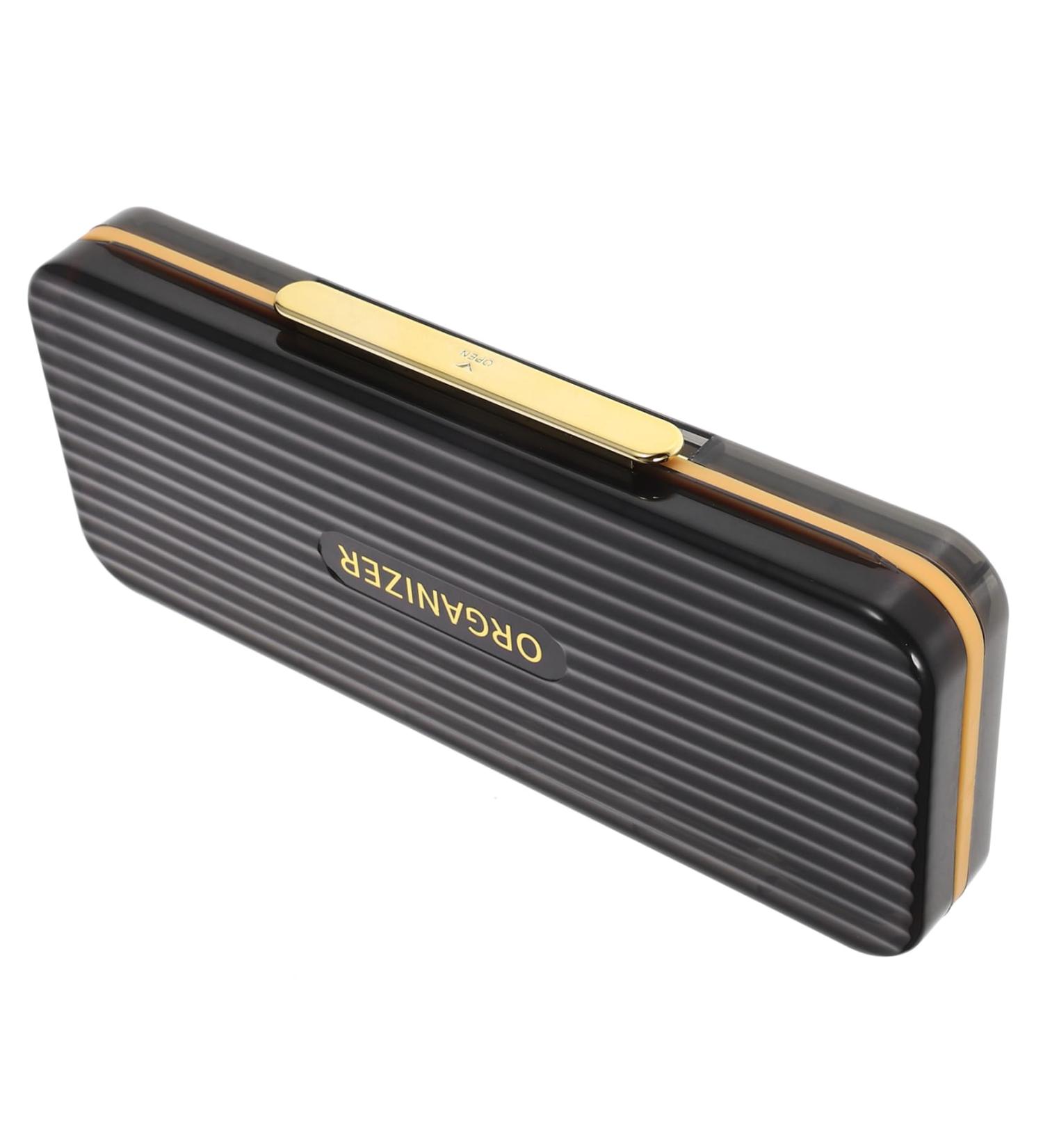 GOOHOCHY Medicine Box Pill Case Travel Medicine Storage Travel Pill Case 7 Day Pill Holder Vitamin Container Medicine Organizer Travel Pill Organizer Abs Elder Storage Box Black 23.00X9.50X3.00CM - Buy Online on GoSupps.com
