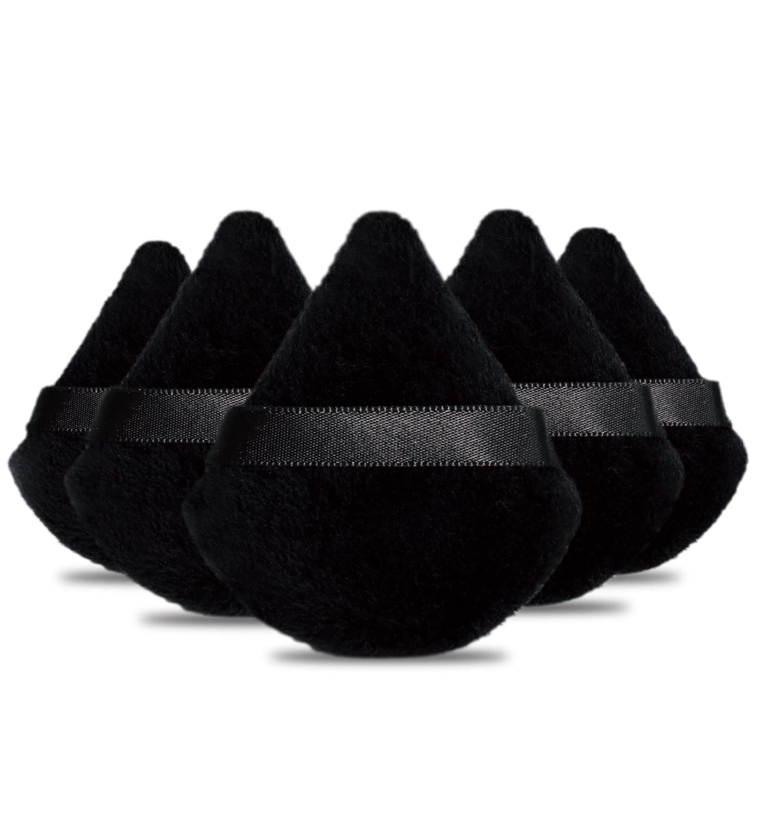 6-Piece Black Powder Puff Set for Makeup - Soft Triangle Puffs for Face, Body & Mineral Powder - Velour Blender Sponge for Foundation - Beauty Tools - Buy Online on GoSupps.com