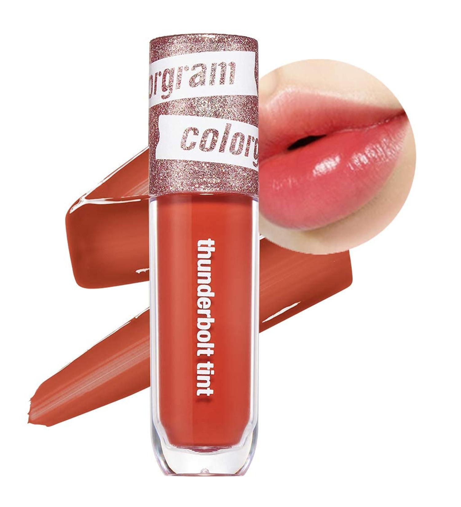 COLORGRAM Thunderbolt Tint Lacquer - Glossy & Long-Lasting Lip Stain (0.2 fl.oz) - True Beauty K-Drama Makeup - Daily Tok - Buy Online on GoSupps.com