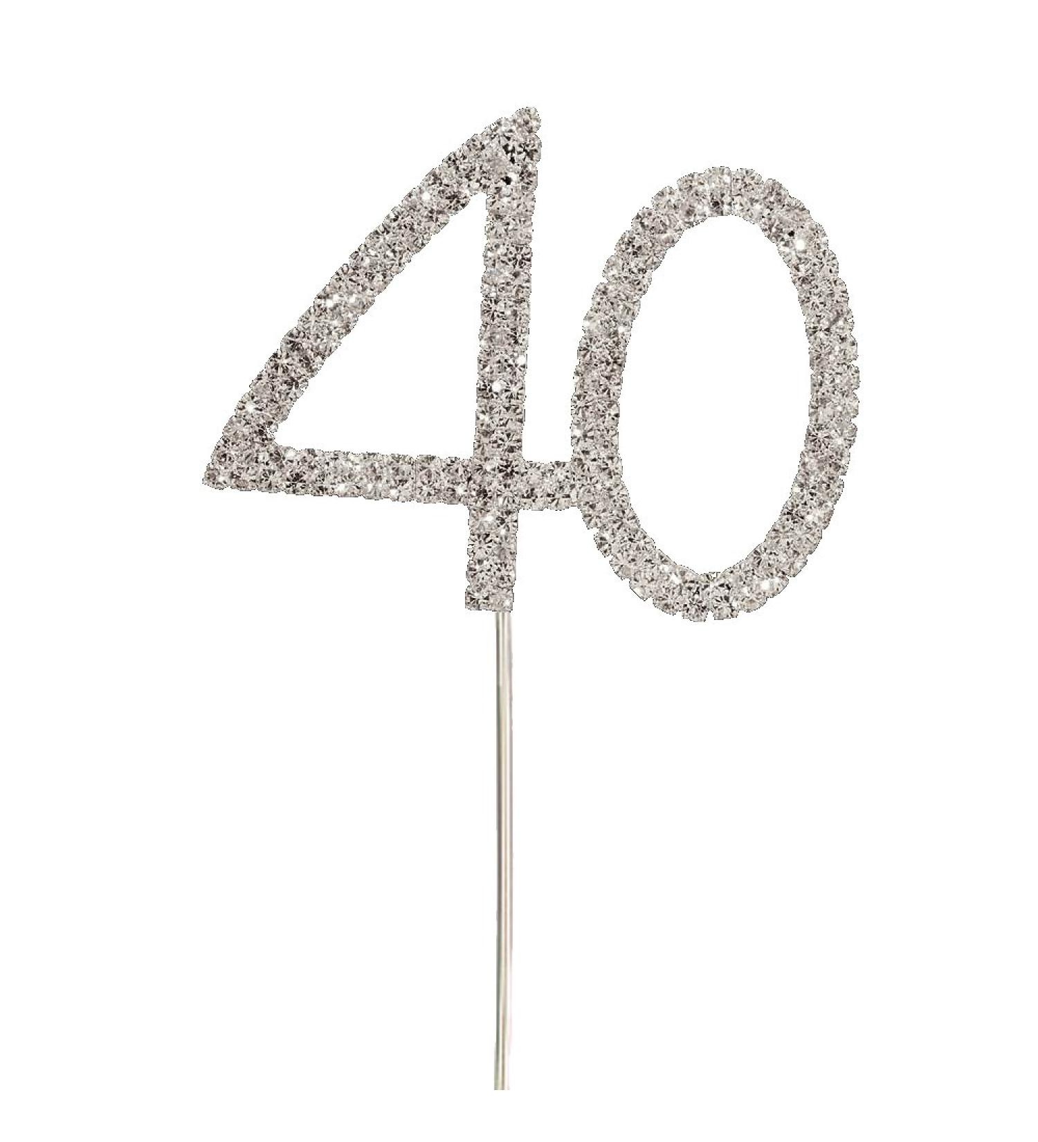 Sparkly Diamante Cake Topper Number 40 Sale Price