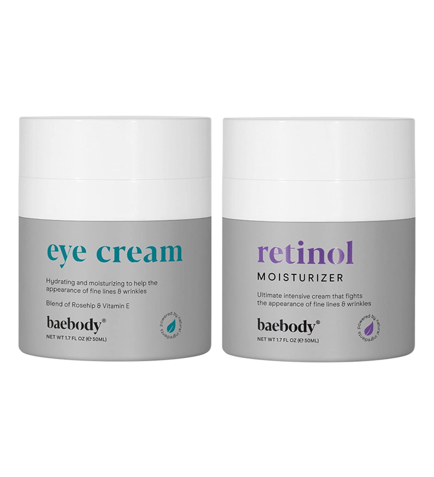 Baebody Eye Cream & Retinol Moisturizer Bundle - Ultimate Skincare Duo for Brighter Eyes and Youthful Skin - Buy Online on GoSupps.com