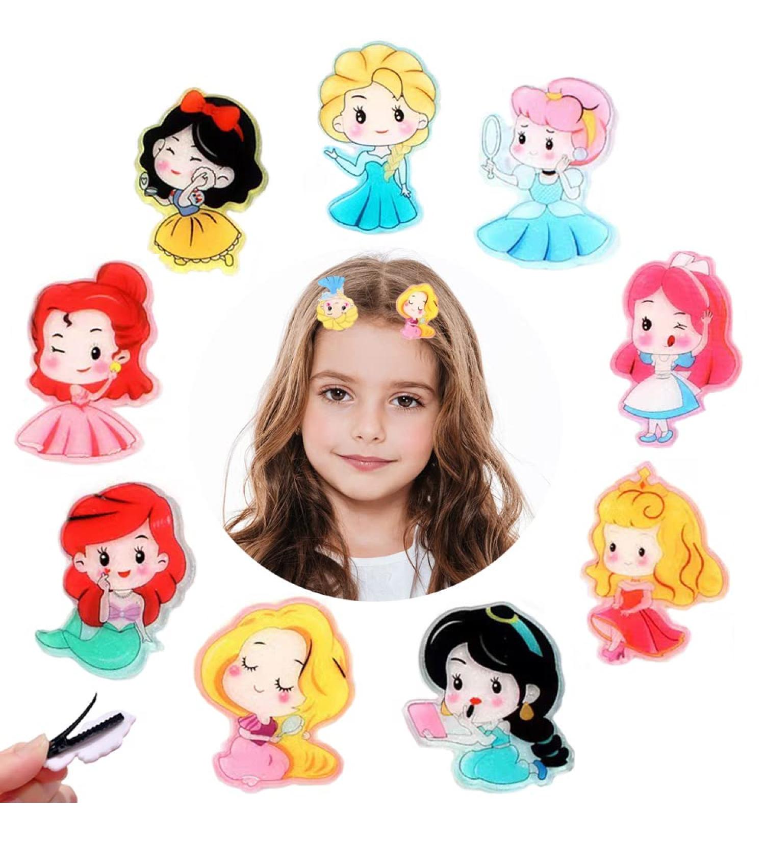 Ygchen 10-Piece Colorful Princess Hair Clips Set for Girls | Cute Children's Hair Jewelry - Perfect Gift for Children's Day - Buy Online on GoSupps.com