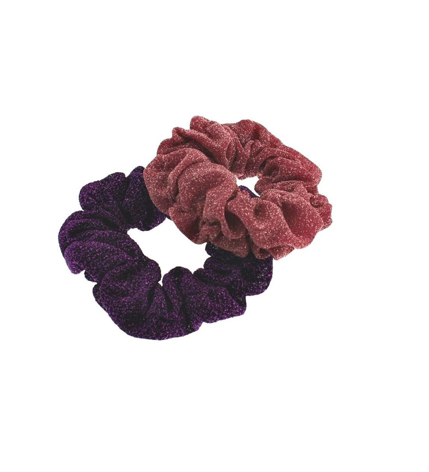 Zac's Alter Ego Set of 2 Glitter Hair Scrunchies Purple/ Pink - Buy Online on GoSupps.com