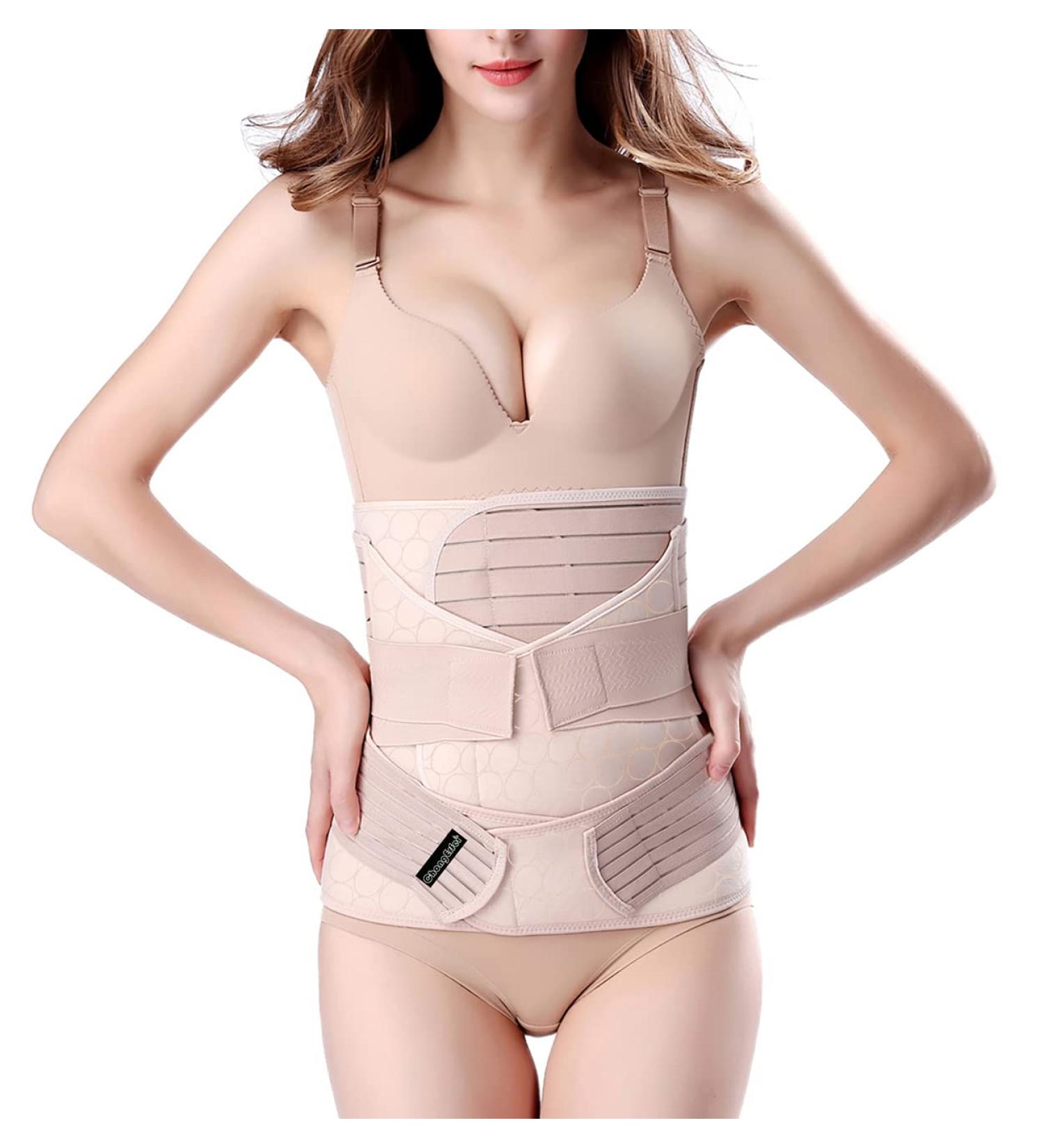 3 in 1 Postpartum Support Belly/Waist/Pelvis Belt Shapewear - Beige, One Size - Buy Online on GoSupps.com