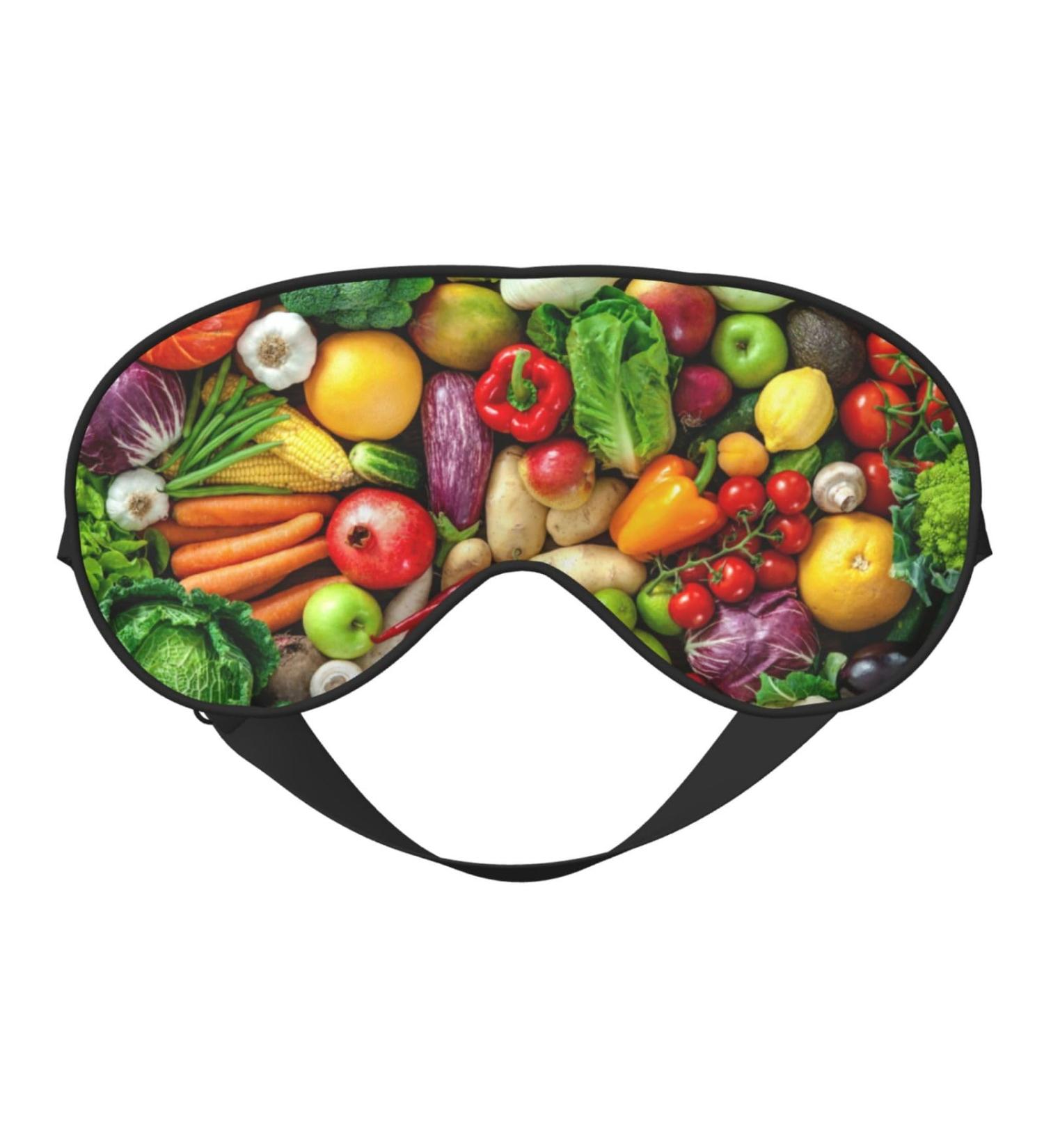 Fresh Fruits & Vegetables Print Unisex Sleep Mask | Double-Sided Eye Mask for Sound Sleep & Skin Care - Shop Internationally - Buy Online on GoSupps.com