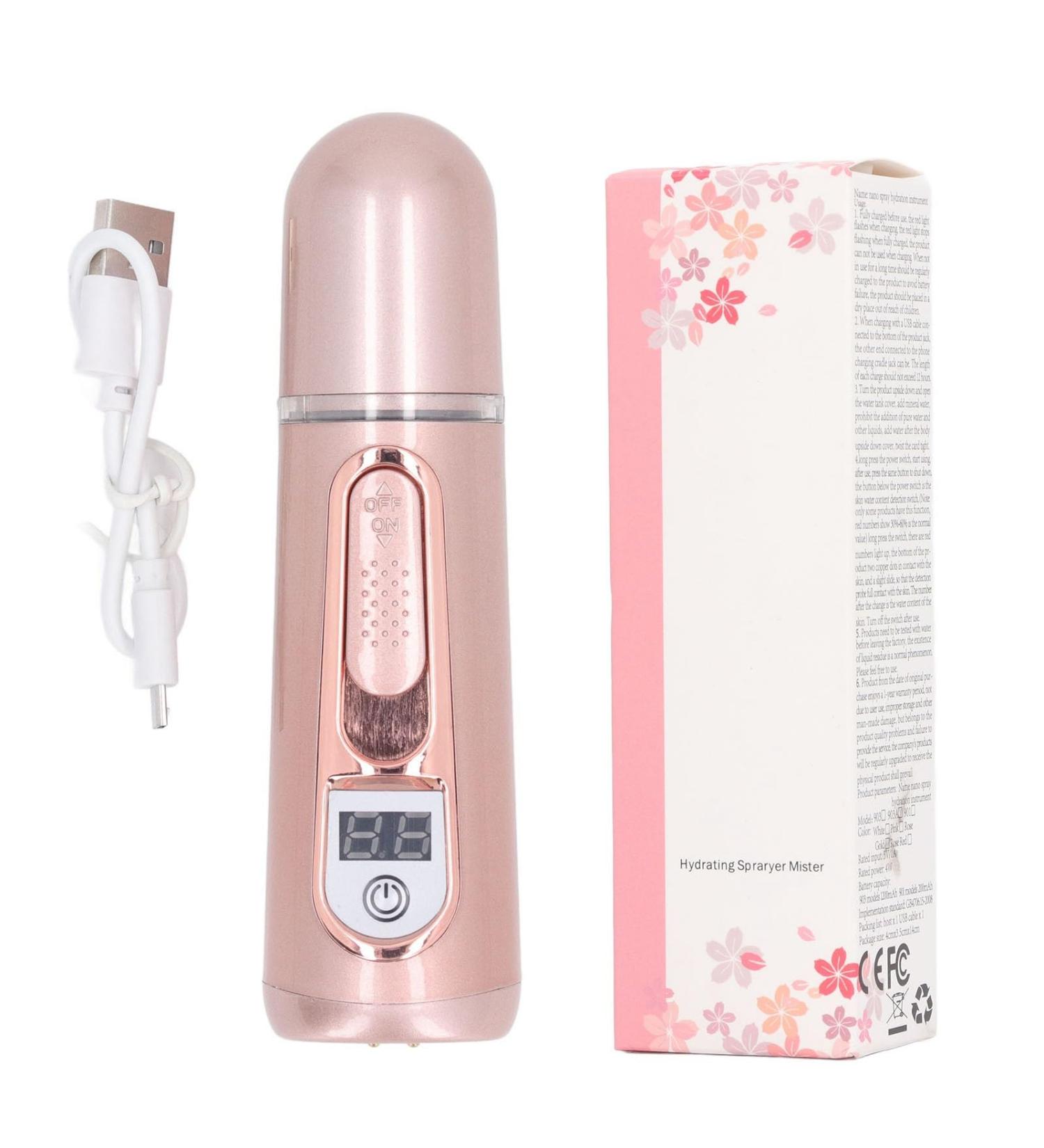 Facial Mist Sprayer Facial Sprayer Humidifier Rechargeable Portable Nano Mist Sprayer Facial Humidifier Power Bank Rose Gold 35 Ml - Buy Online on GoSupps.com